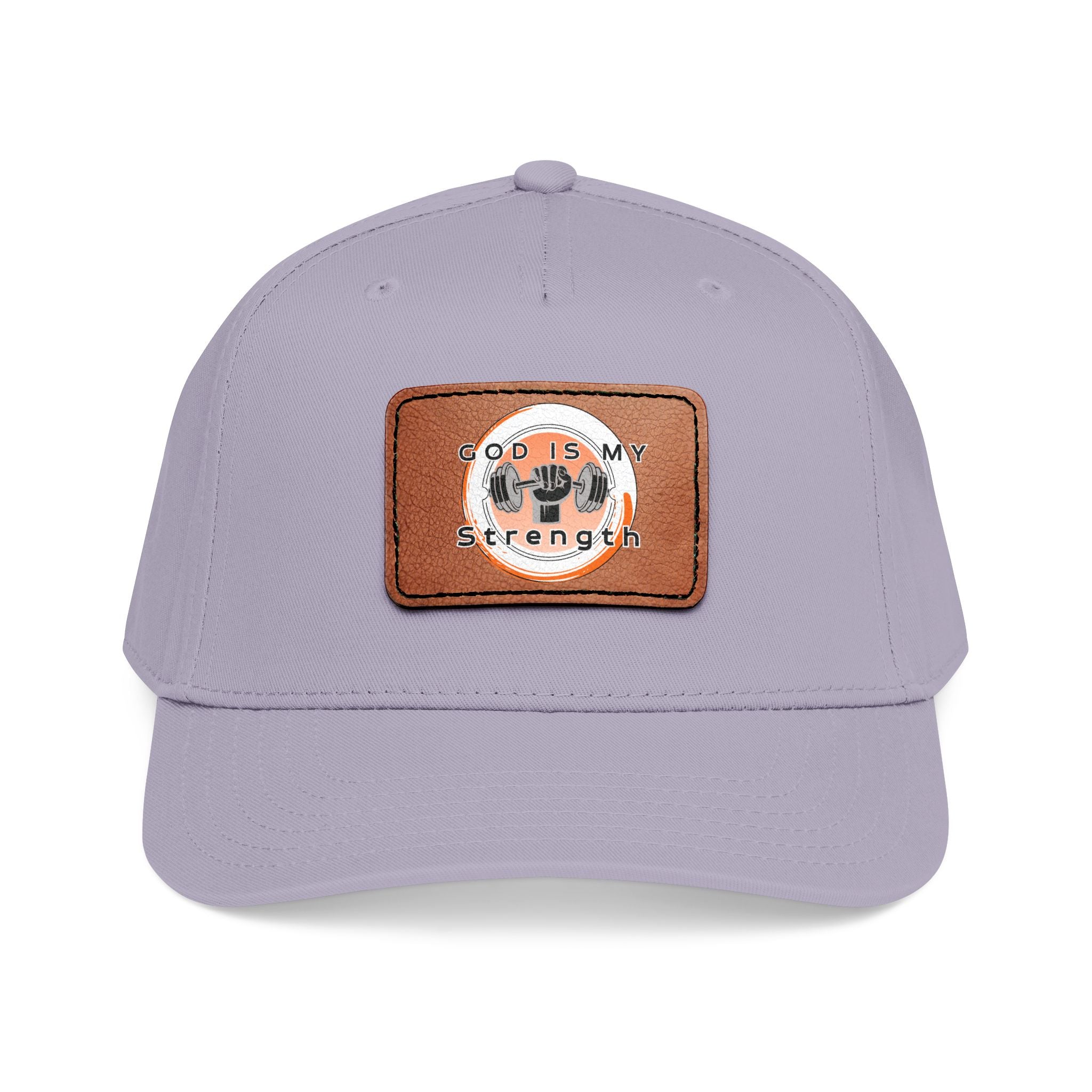 "God Is My Strength" Leather Patch Baseball Cap