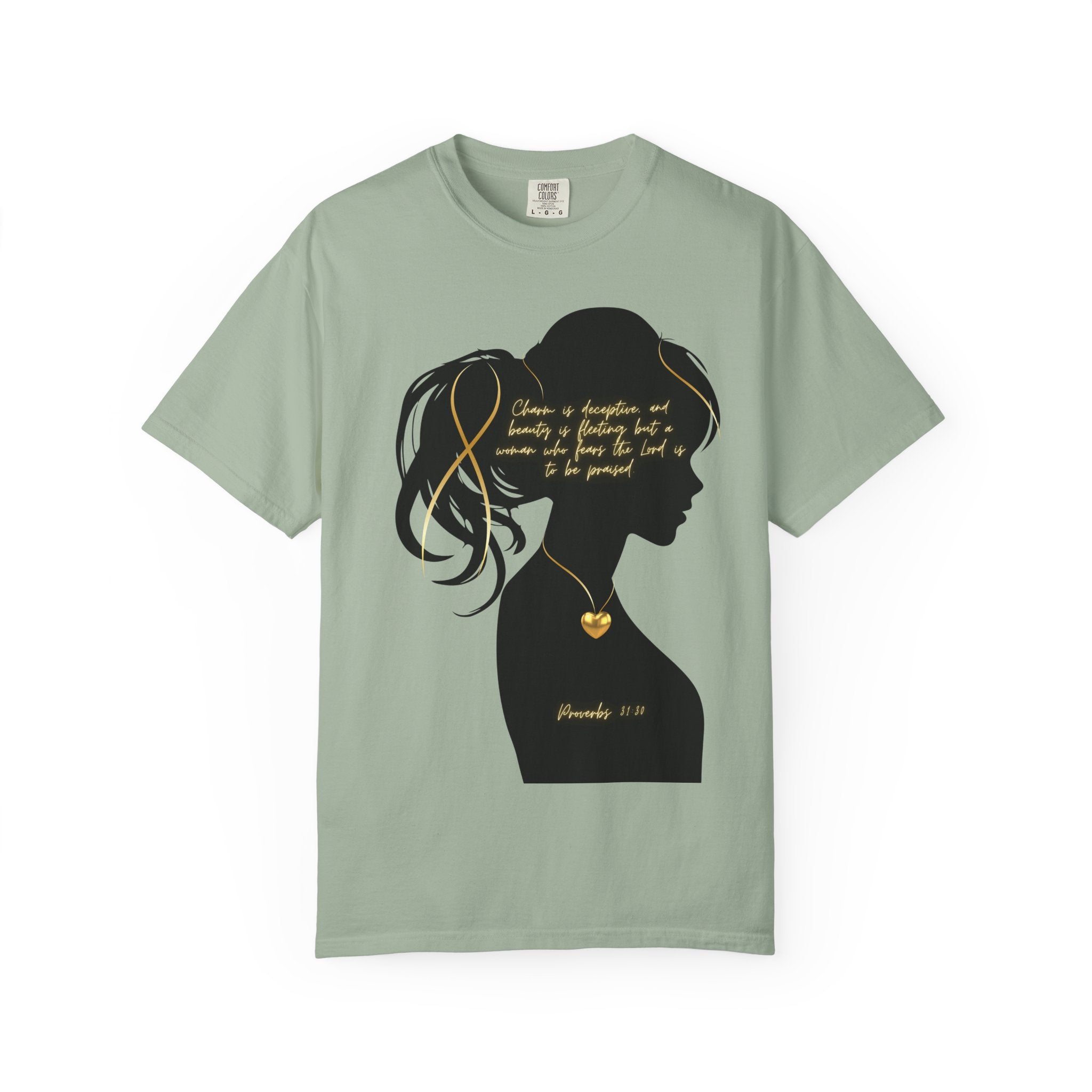Proverbs 31:30 Gold Heart- T-Shirt