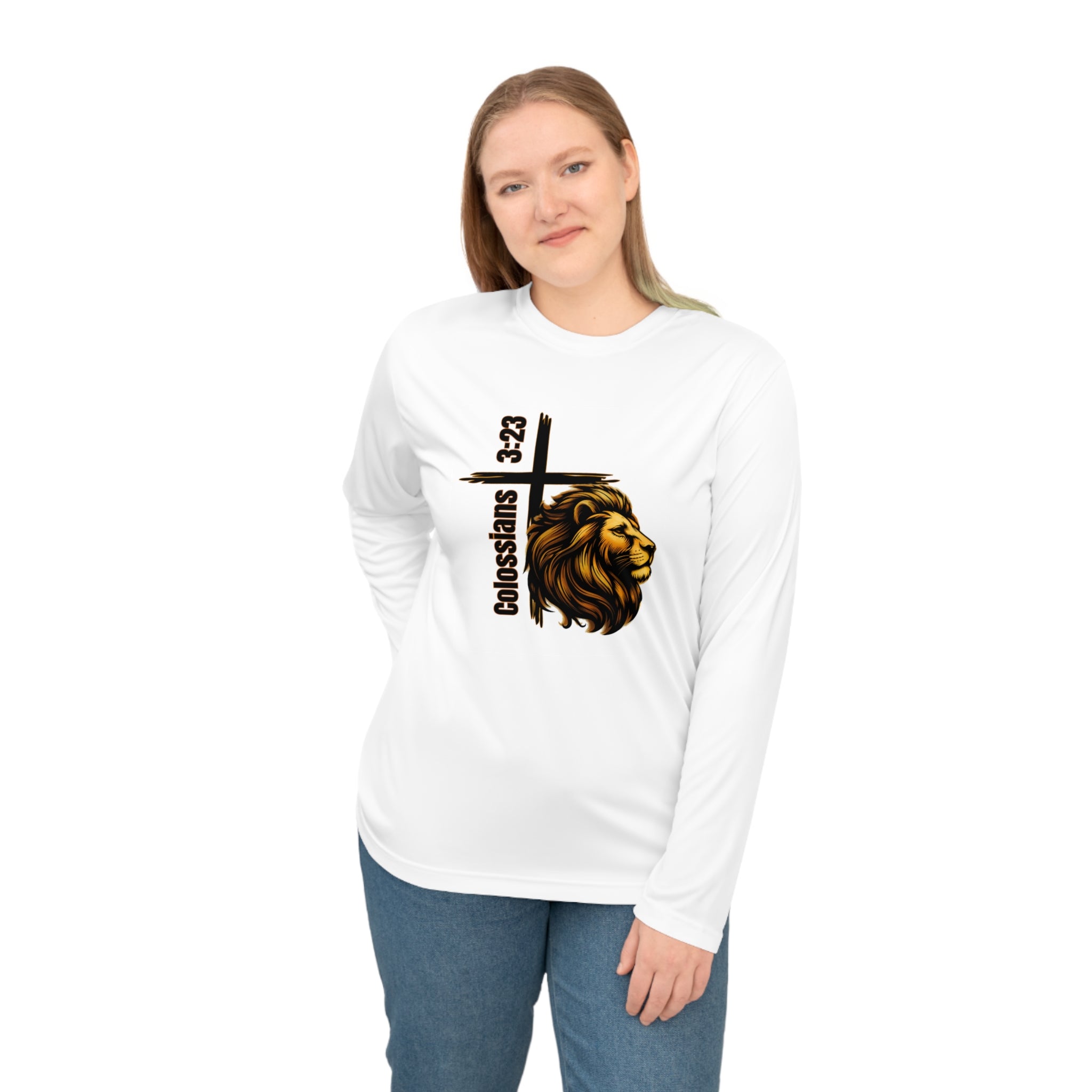 Colossians 3:23: Lion Long Sleeve Performance Shirt