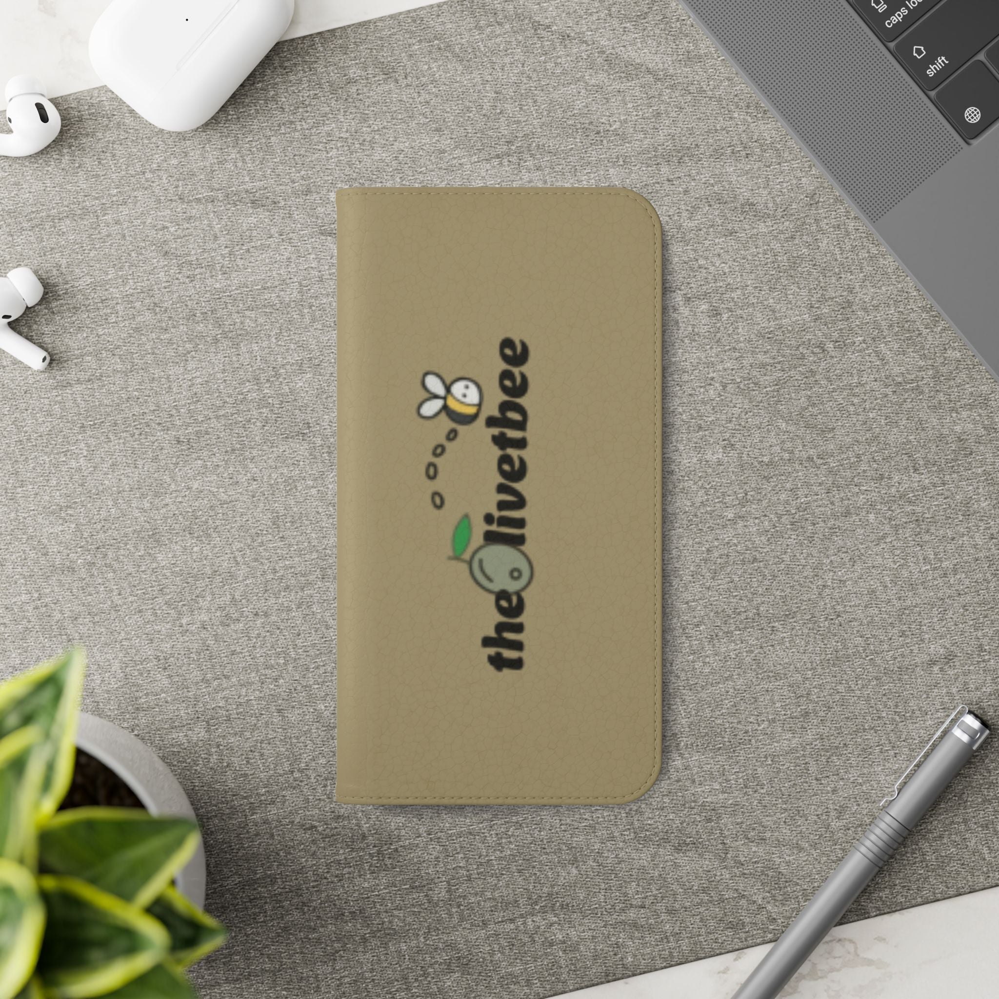 Flip Case Phone Wallet — 'theOlivetbee' Logo Folio Cover with Card Slots
