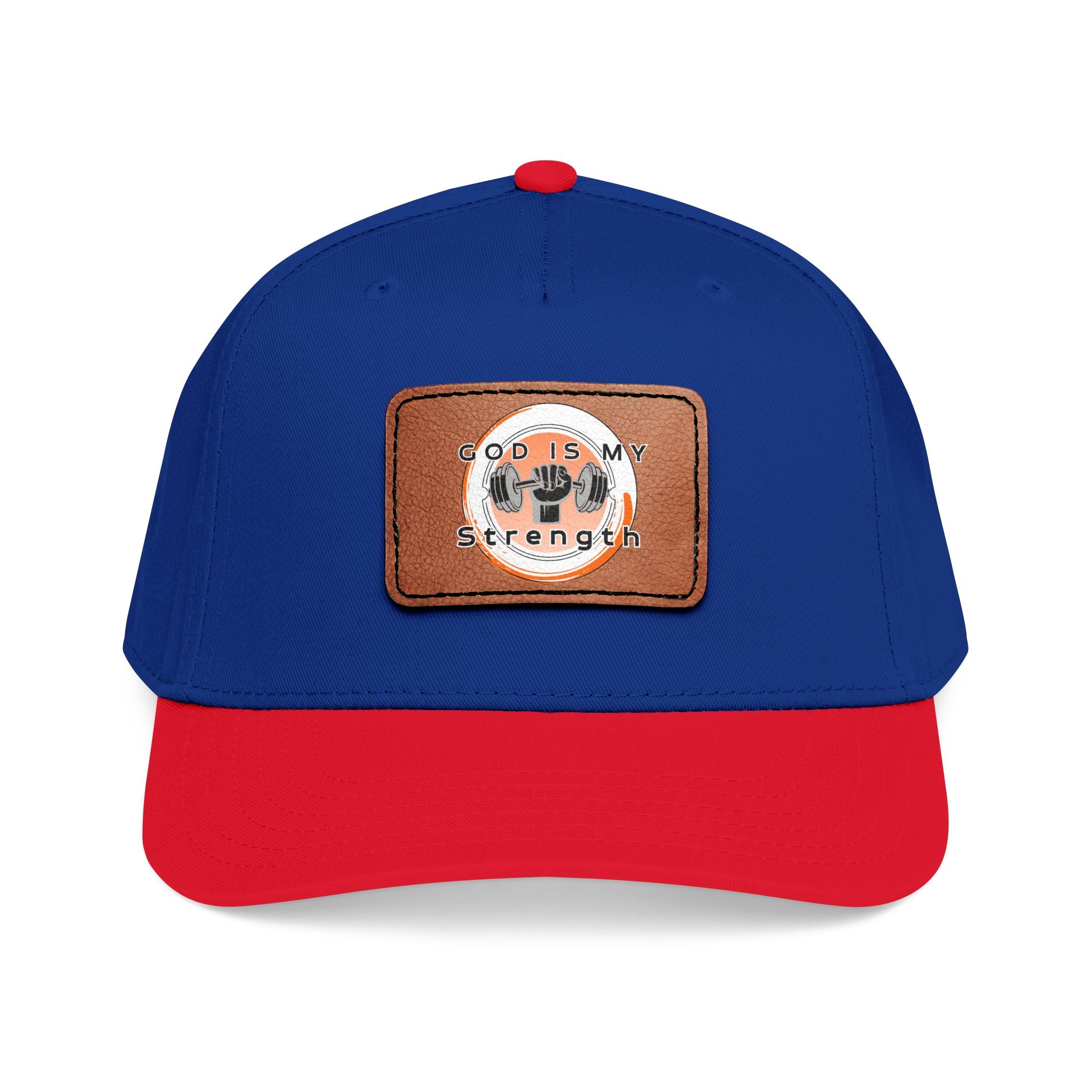 "God Is My Strength" Leather Patch Baseball Cap