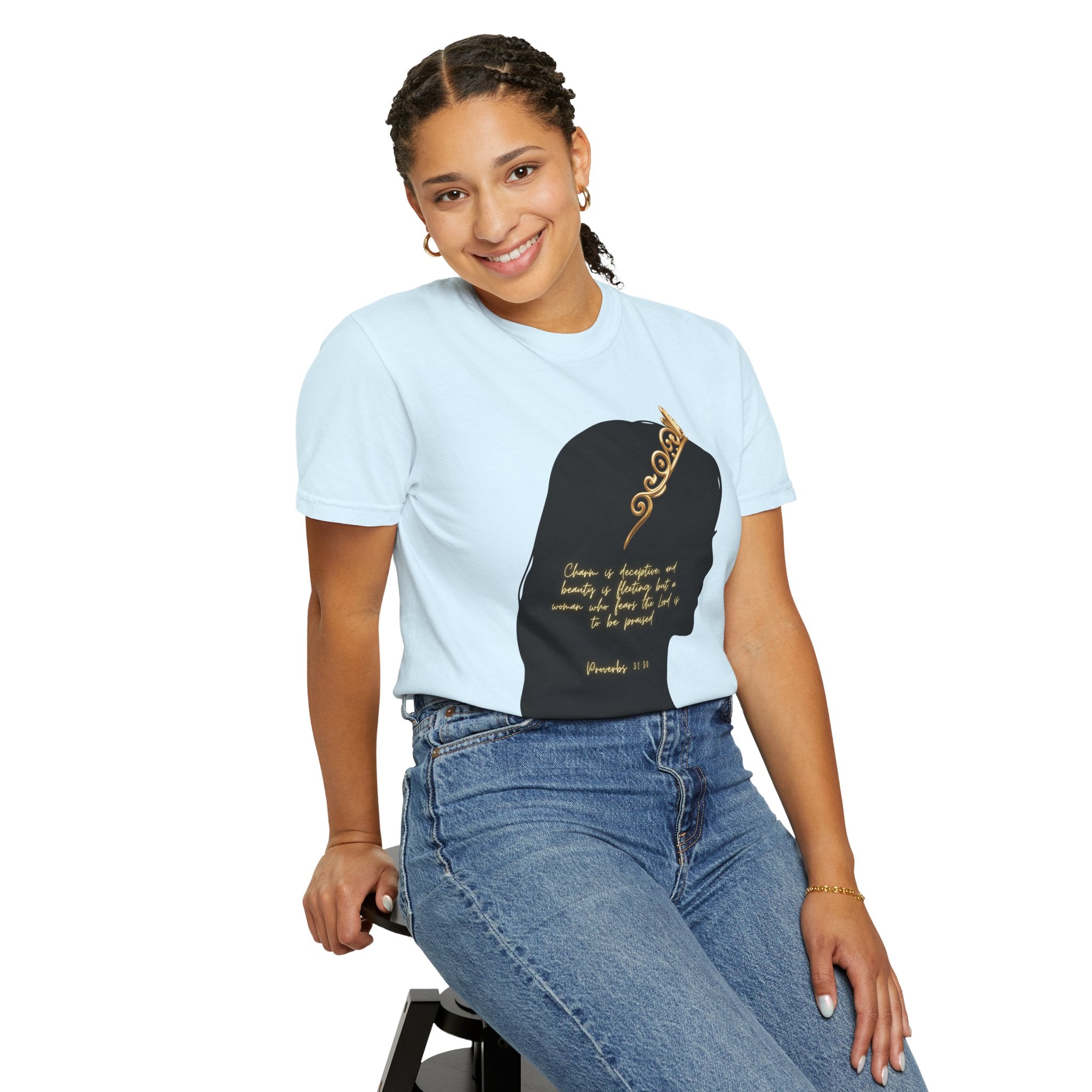 Proverbs 31:30 Gold Crown - T-Shirt
