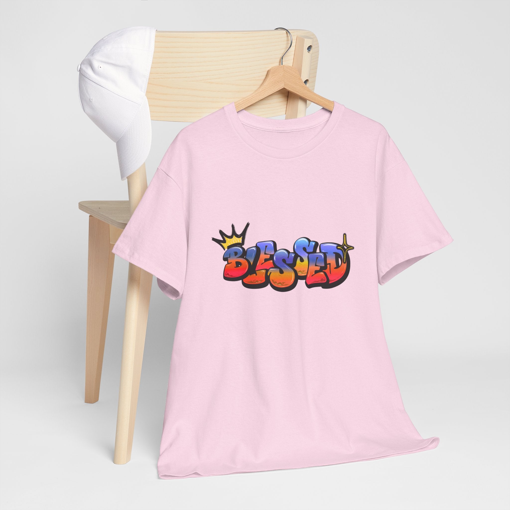 'Blessed' Crown Graffiti Tee
