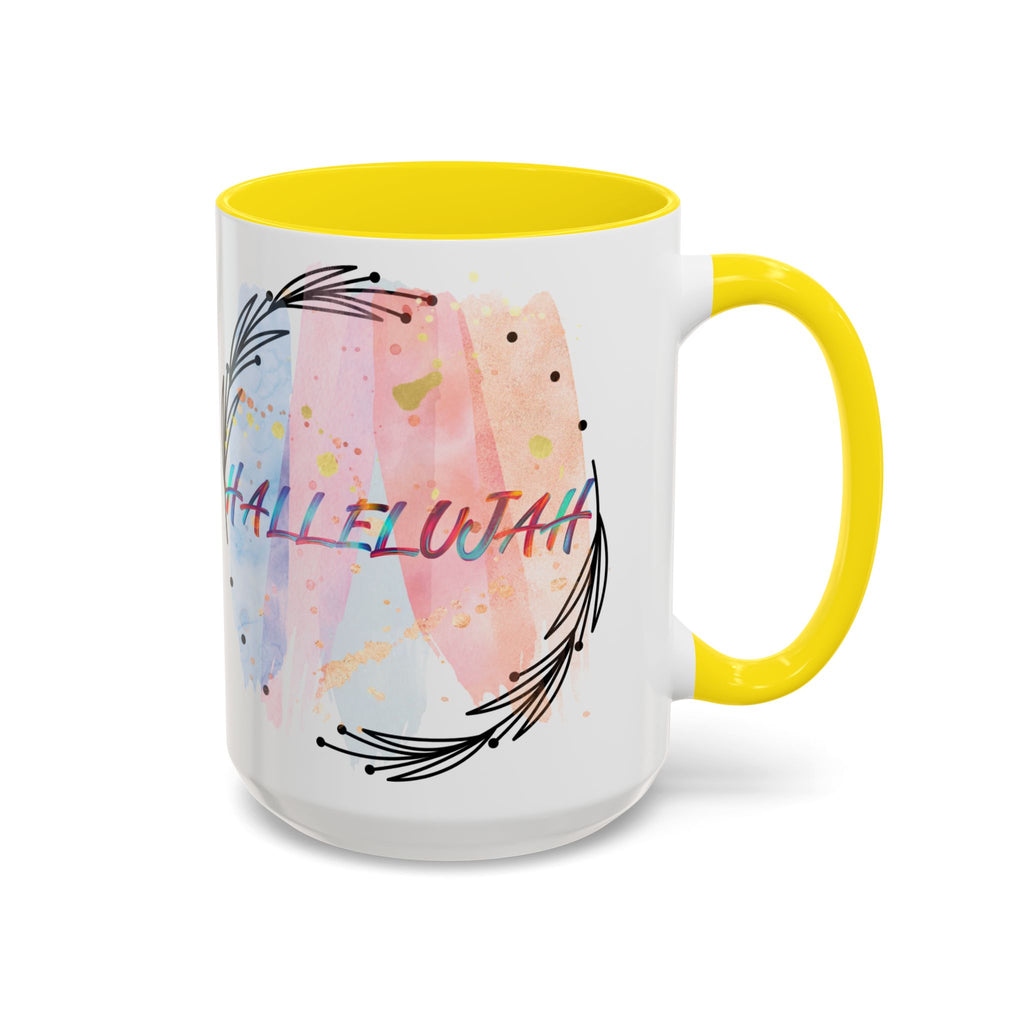 'Hallelujah'  —  Watercolor Accent Coffee Mug (11/15oz)