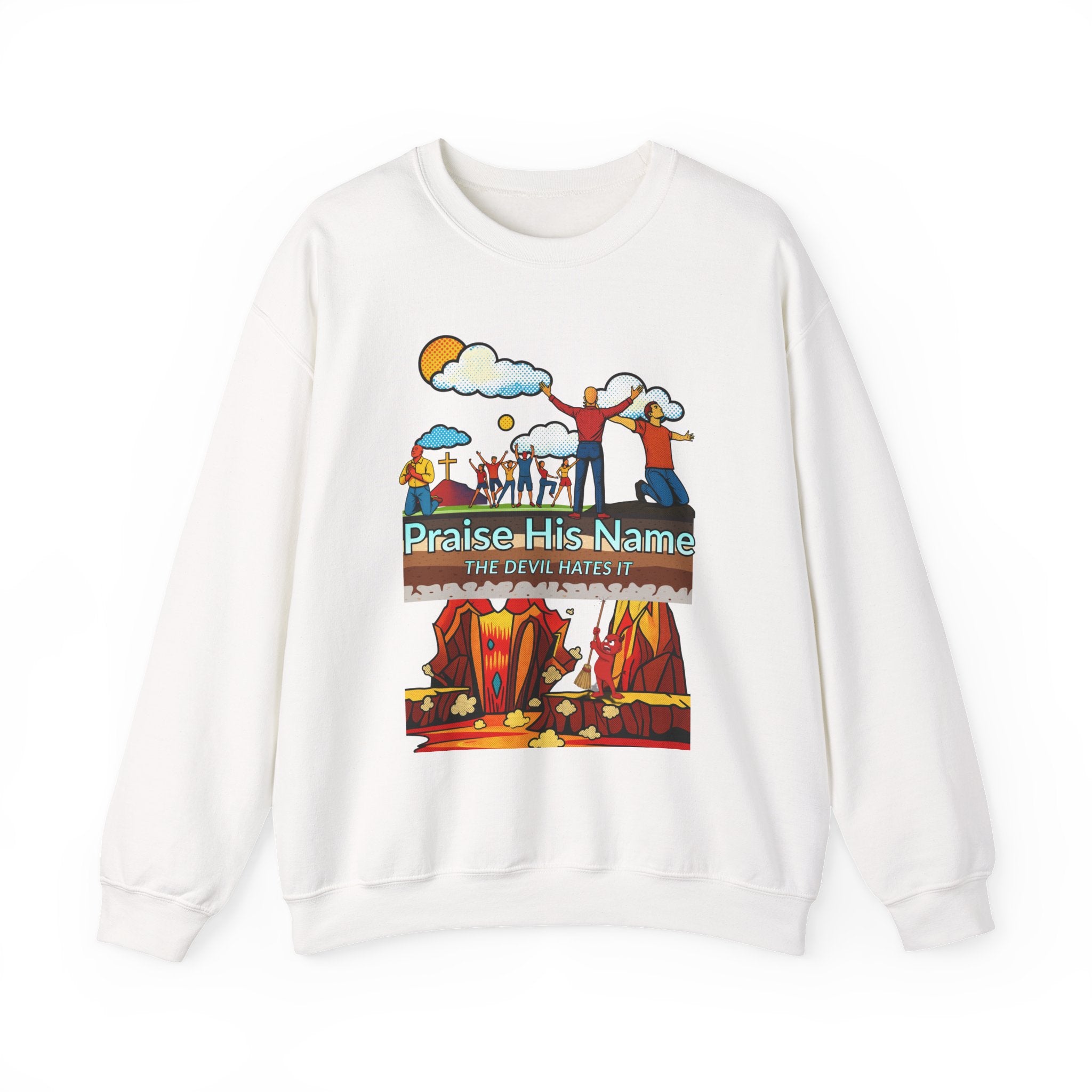 'Praise His Name' — Crewneck Sweatshirt