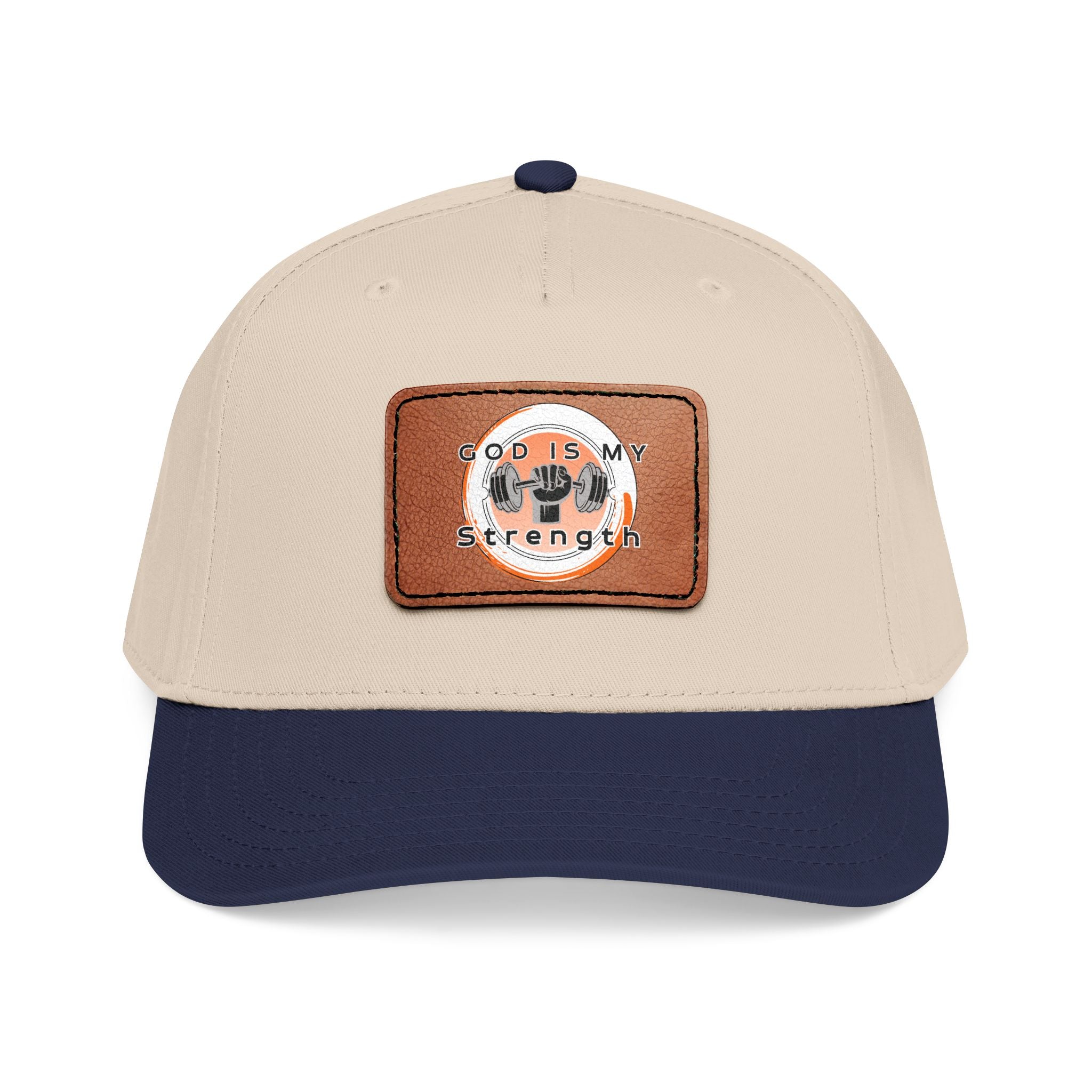 "God Is My Strength" Leather Patch Baseball Cap