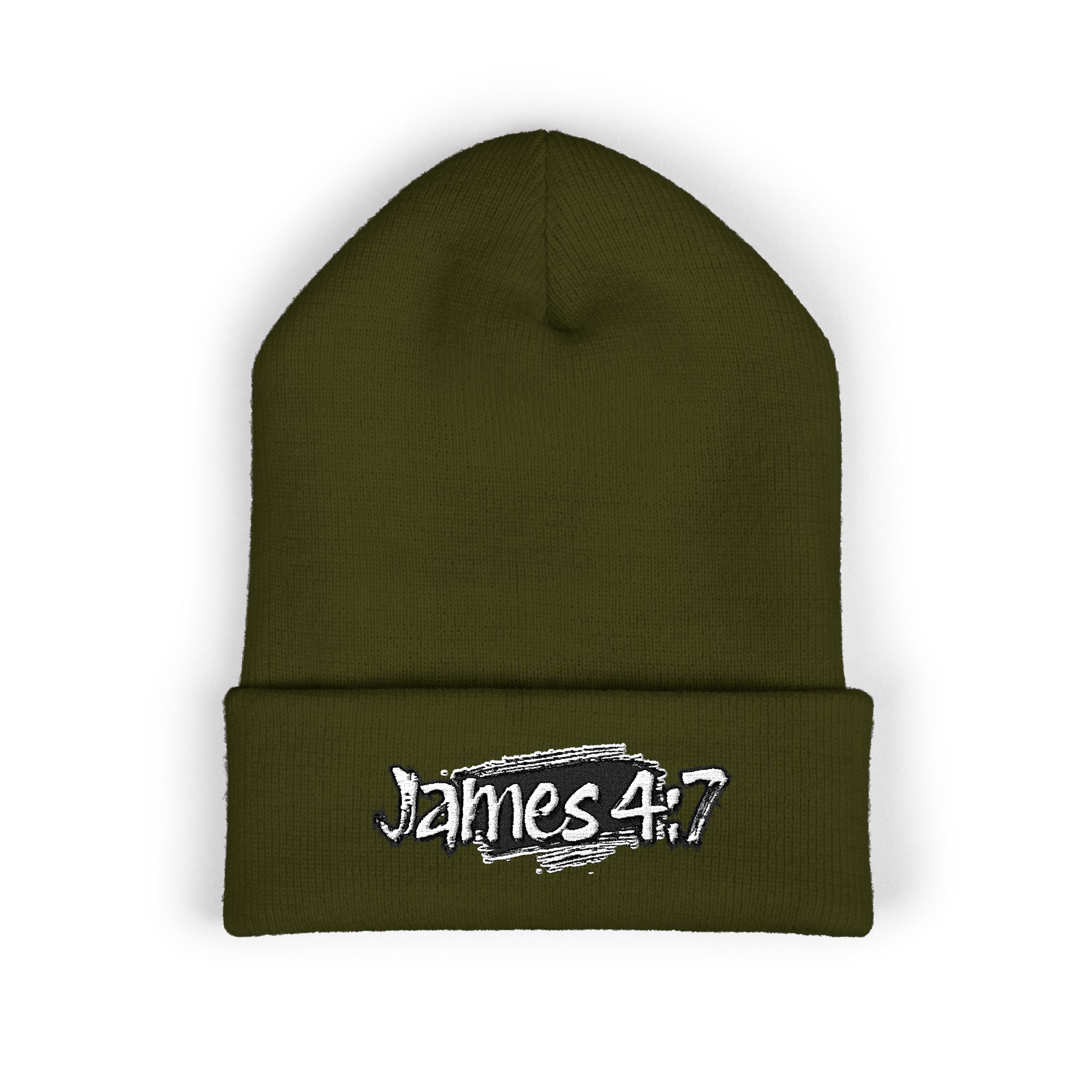 James 4:7 Embroidered Cuffed Beanie