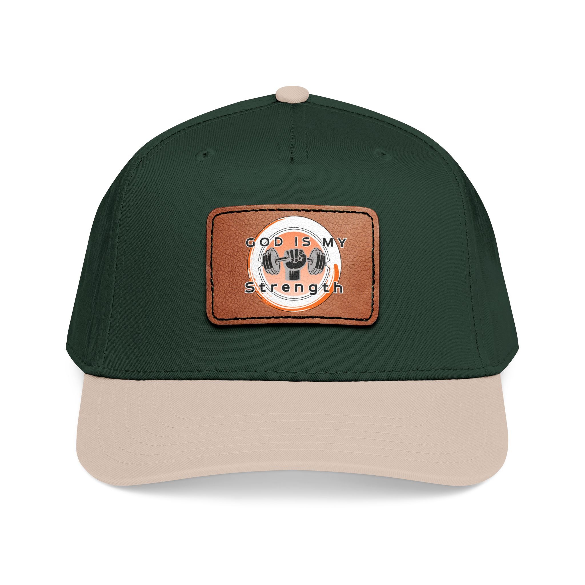 "God Is My Strength" Leather Patch Baseball Cap