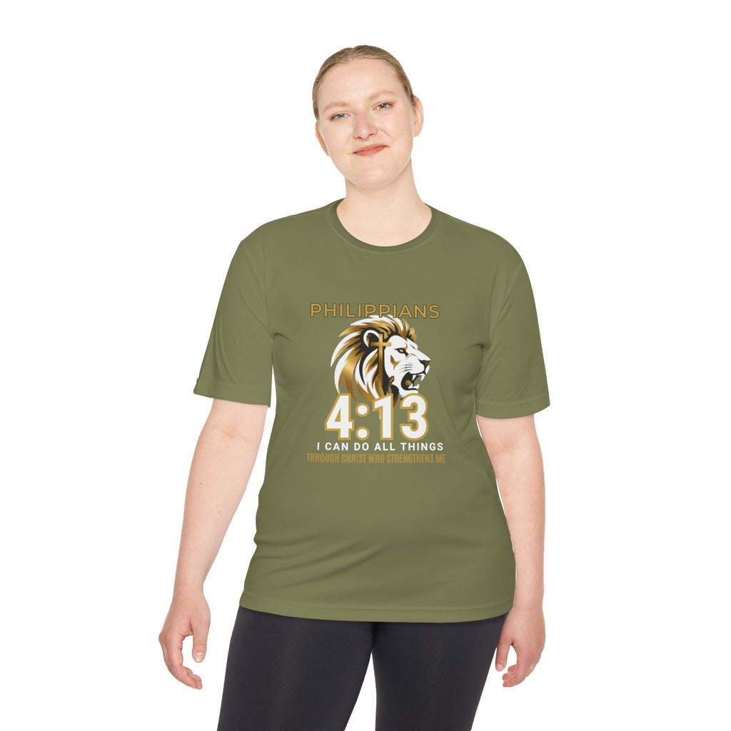 Philippians 4:13: "I Can Do All Things" — Moisture Wicking T-Shirt