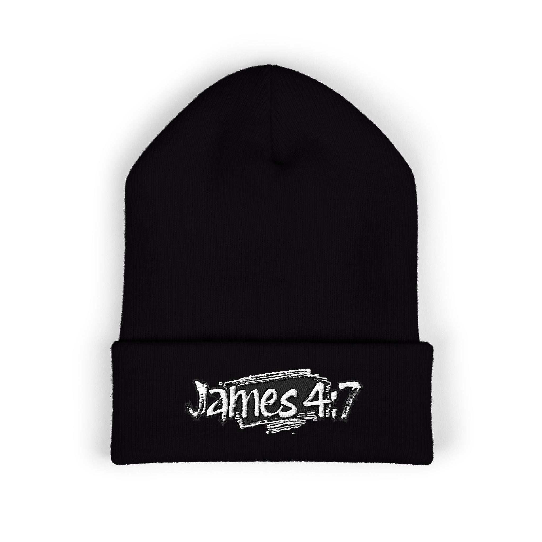 James 4:7 Embroidered Cuffed Beanie