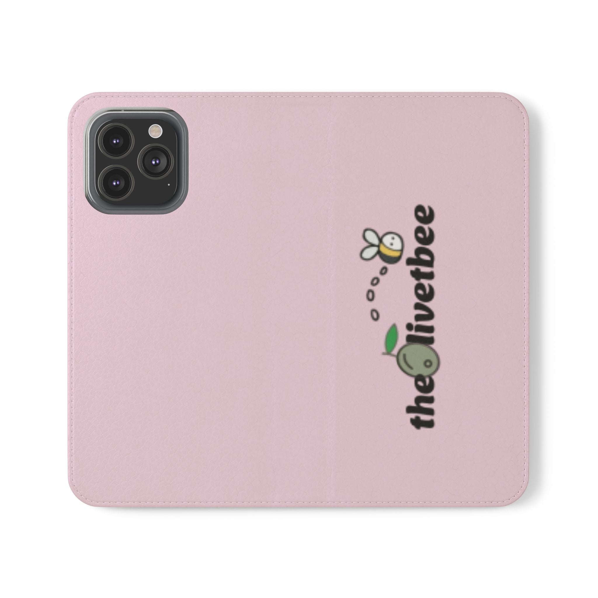 Pink Bee Logo Flip Phone Case — theOlivetbee Wallet Cover