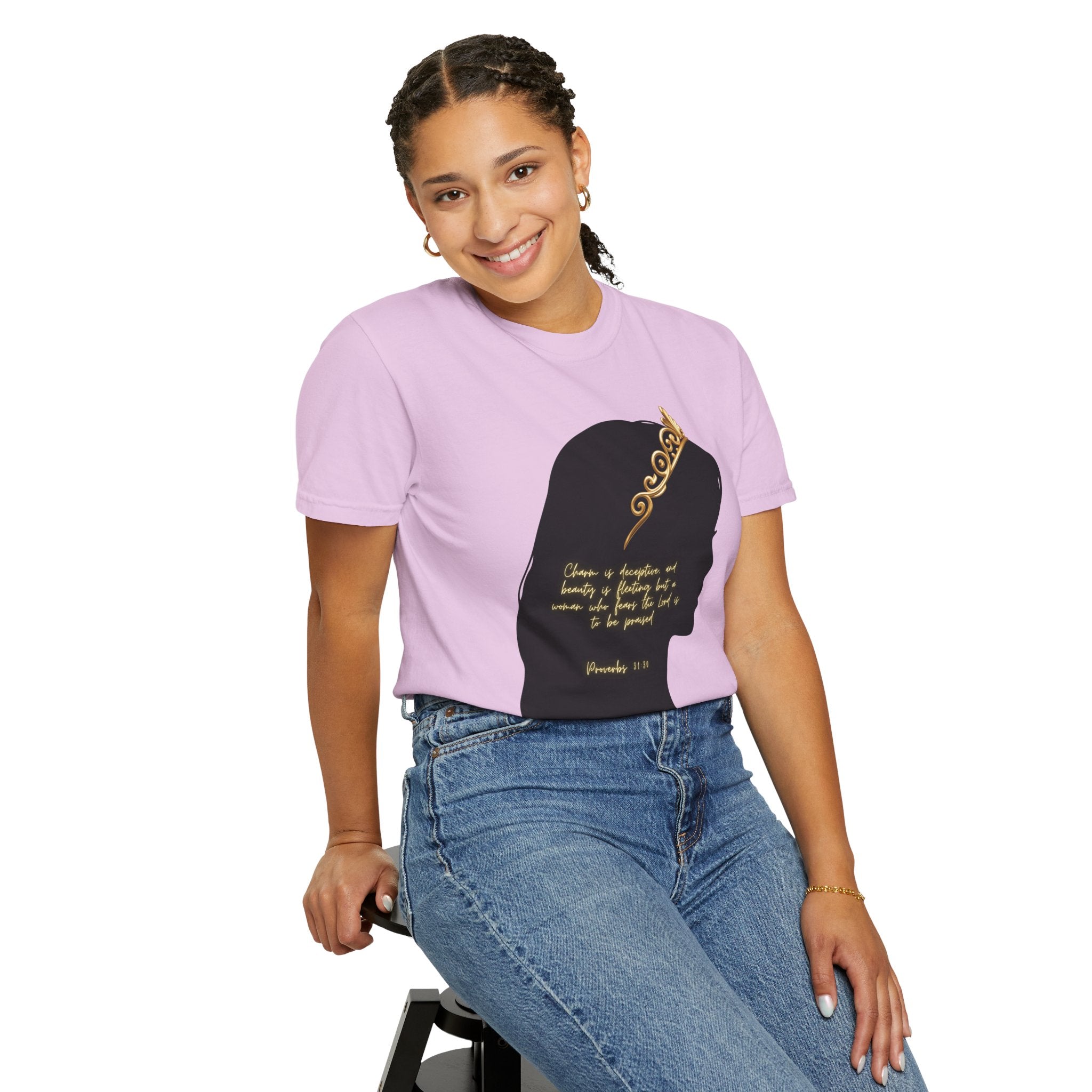 Proverbs 31:30 Gold Crown - T-Shirt