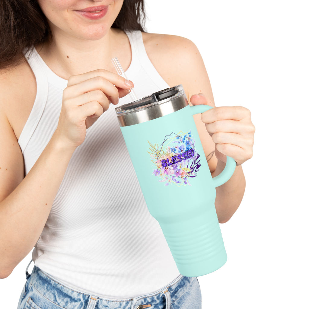 'Blessed' Floral Insulated Travel Mug  40oz