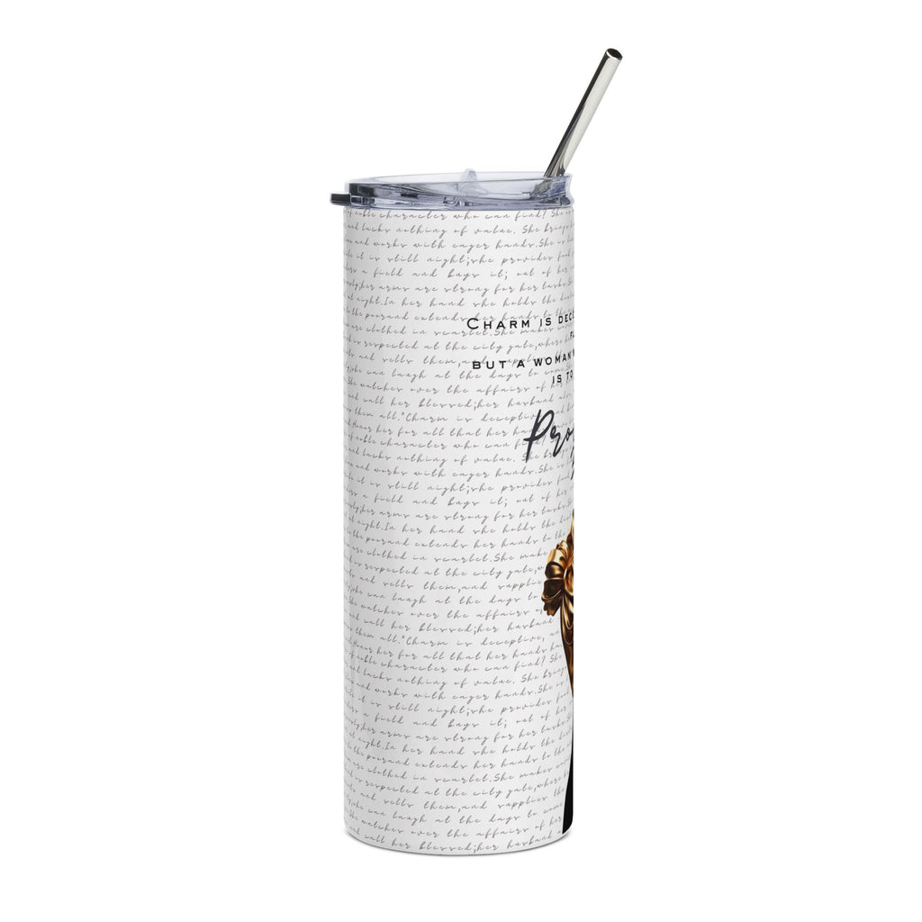 Proverbs 31:30: Headwrap— Stainless Steel Tumbler (20oz)