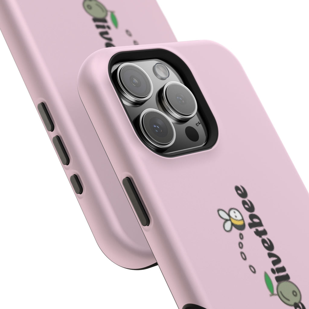Pink Magnetic Impact-Resistant Phone Case — 'theolivetbee' , Shockproof MagSafe-Compatible Protection