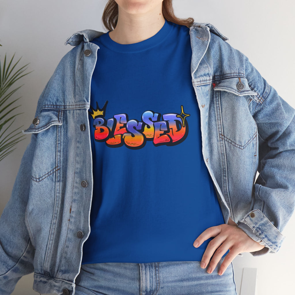 'Blessed' Crown Graffiti Tee