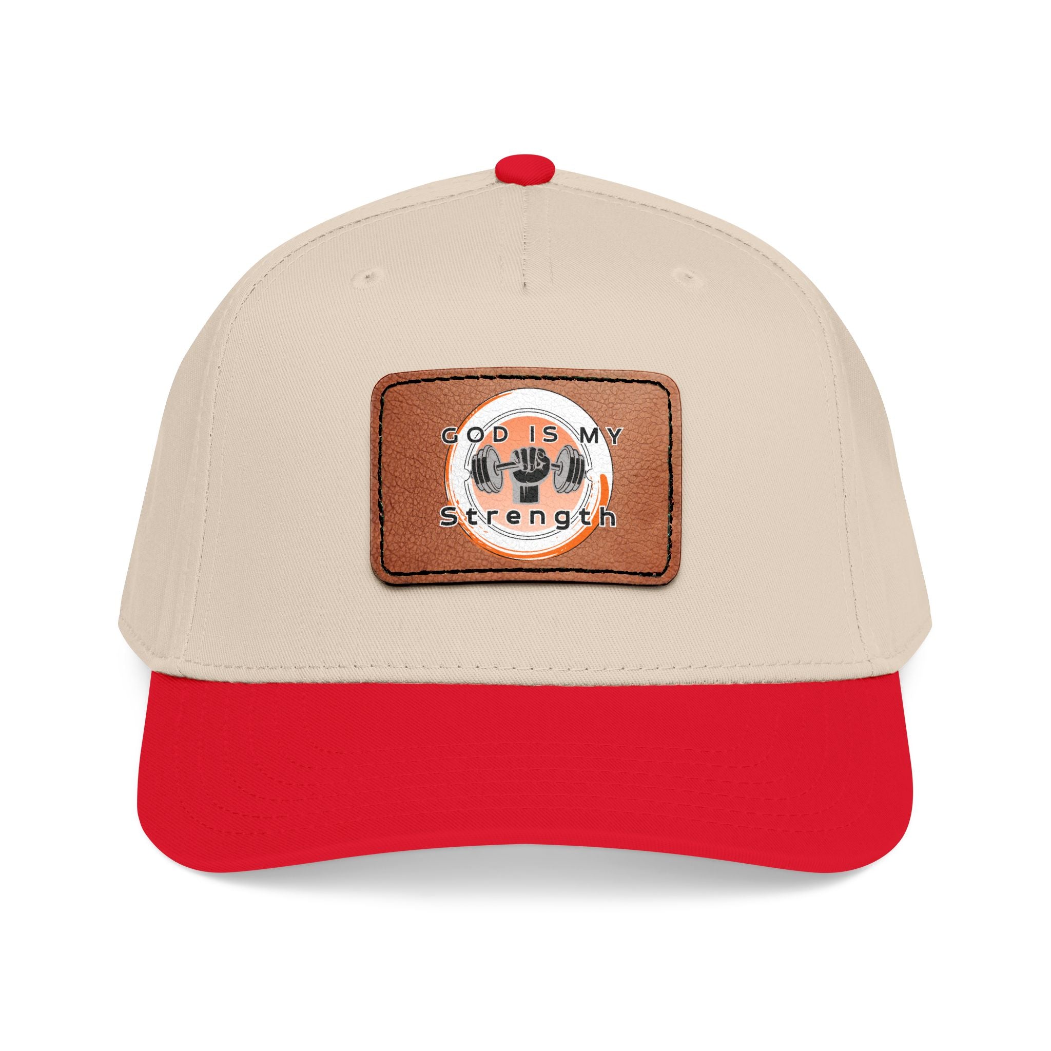 "God Is My Strength" Leather Patch Baseball Cap