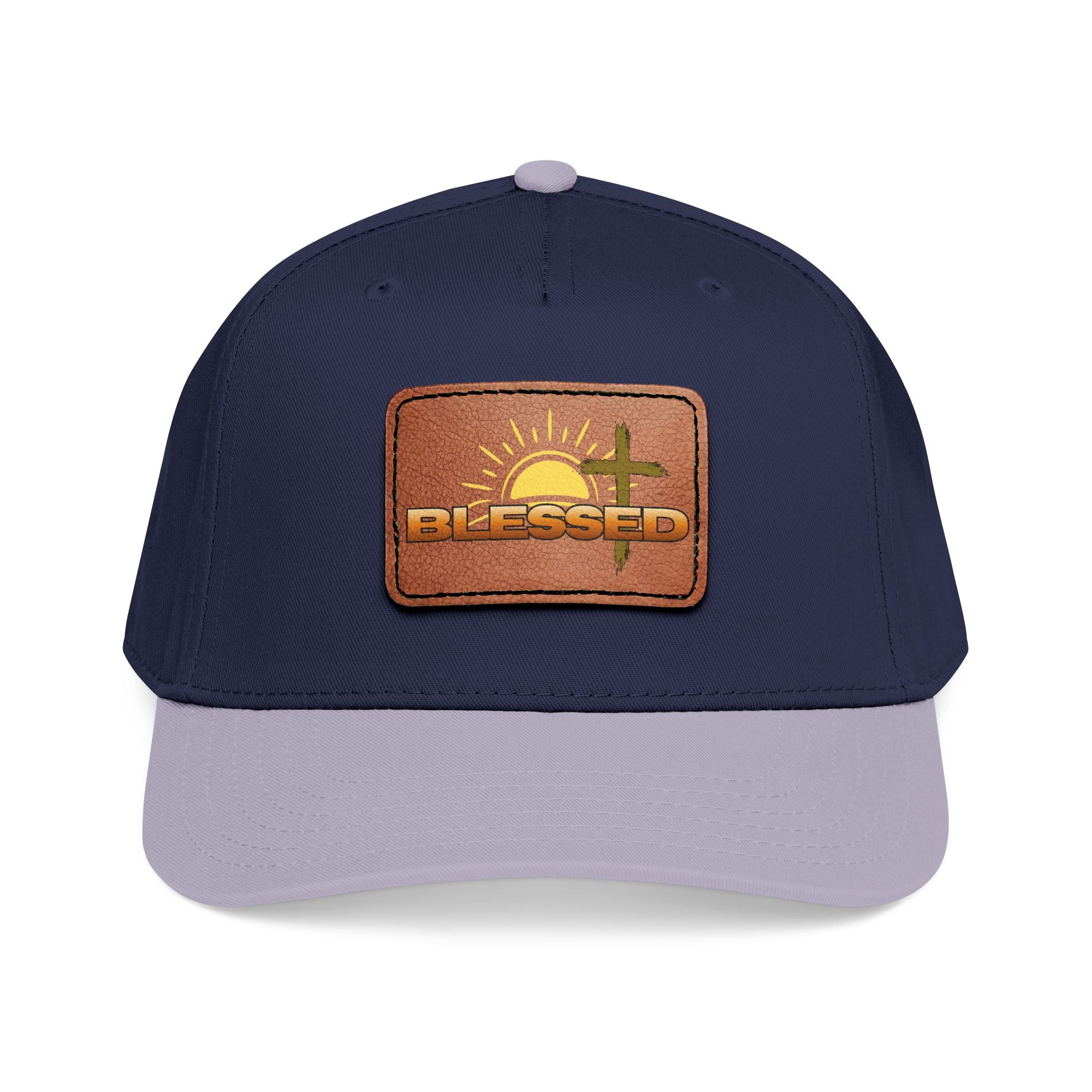 'Blessed' Sunrise Leather Patch Baseball Cap — Sunrise Cross Christian Hat