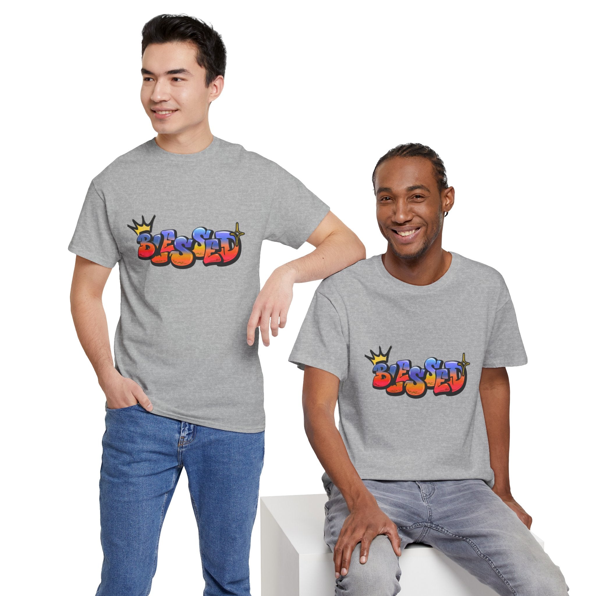 'Blessed' Crown Graffiti Tee