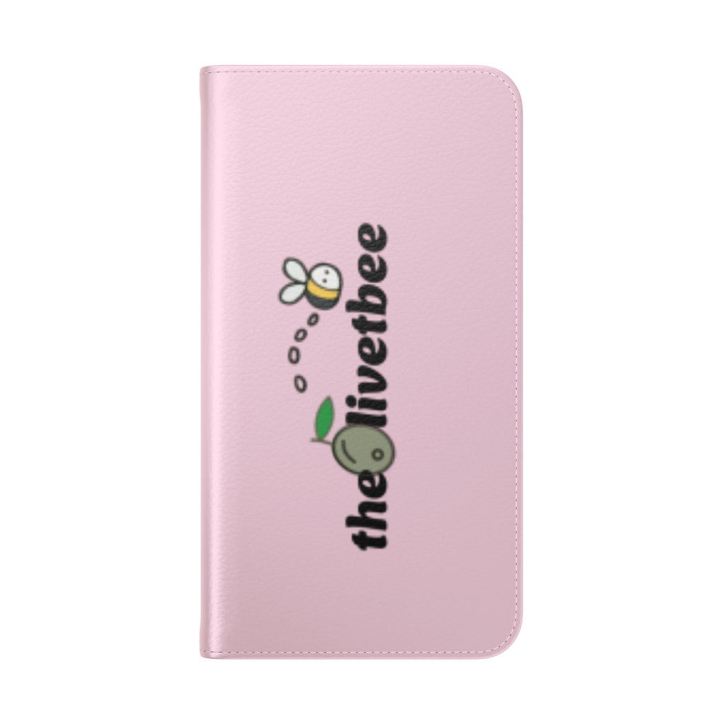 Pink Bee Logo Flip Phone Case — theOlivetbee Wallet Cover