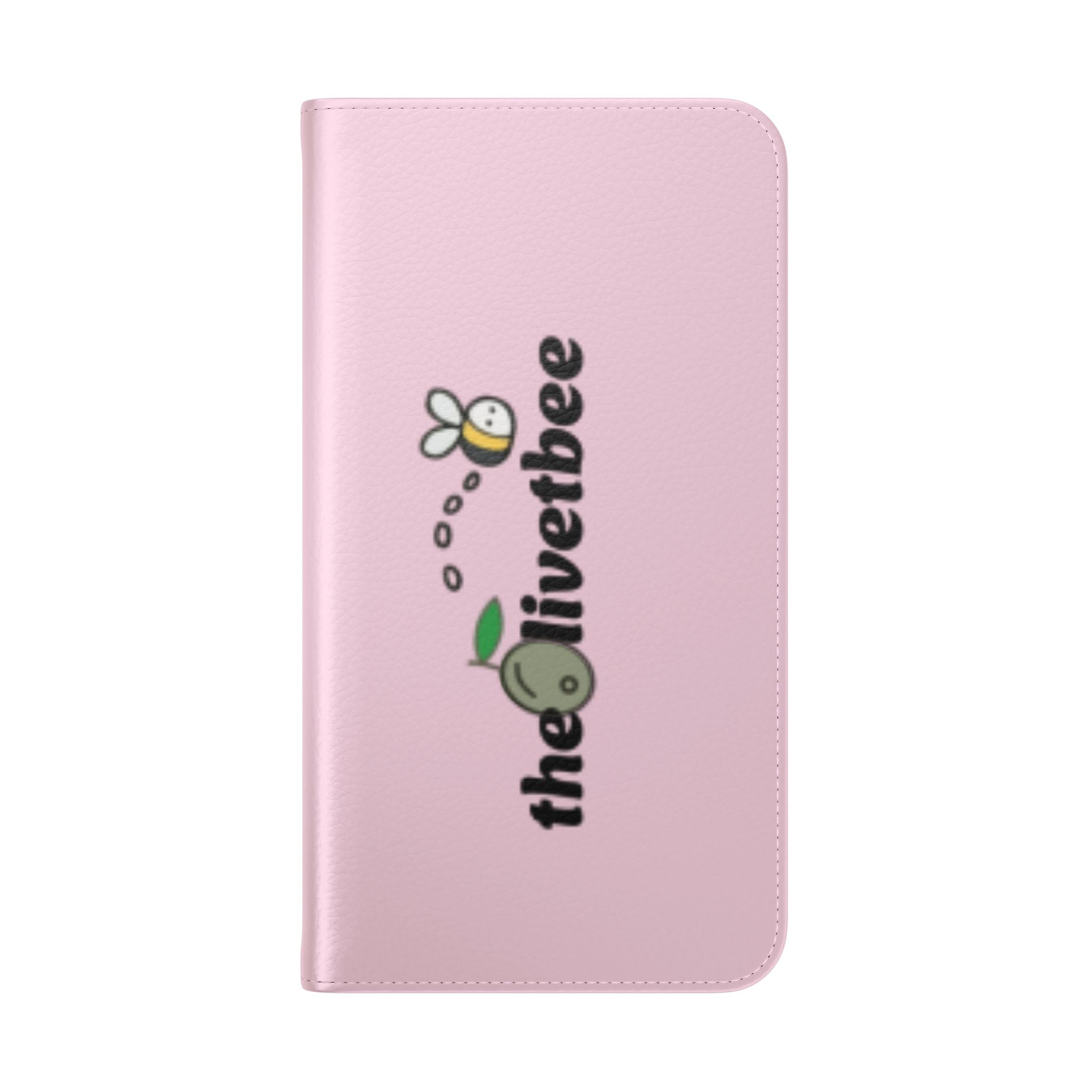 Pink Bee Logo Flip Phone Case — theOlivetbee Wallet Cover