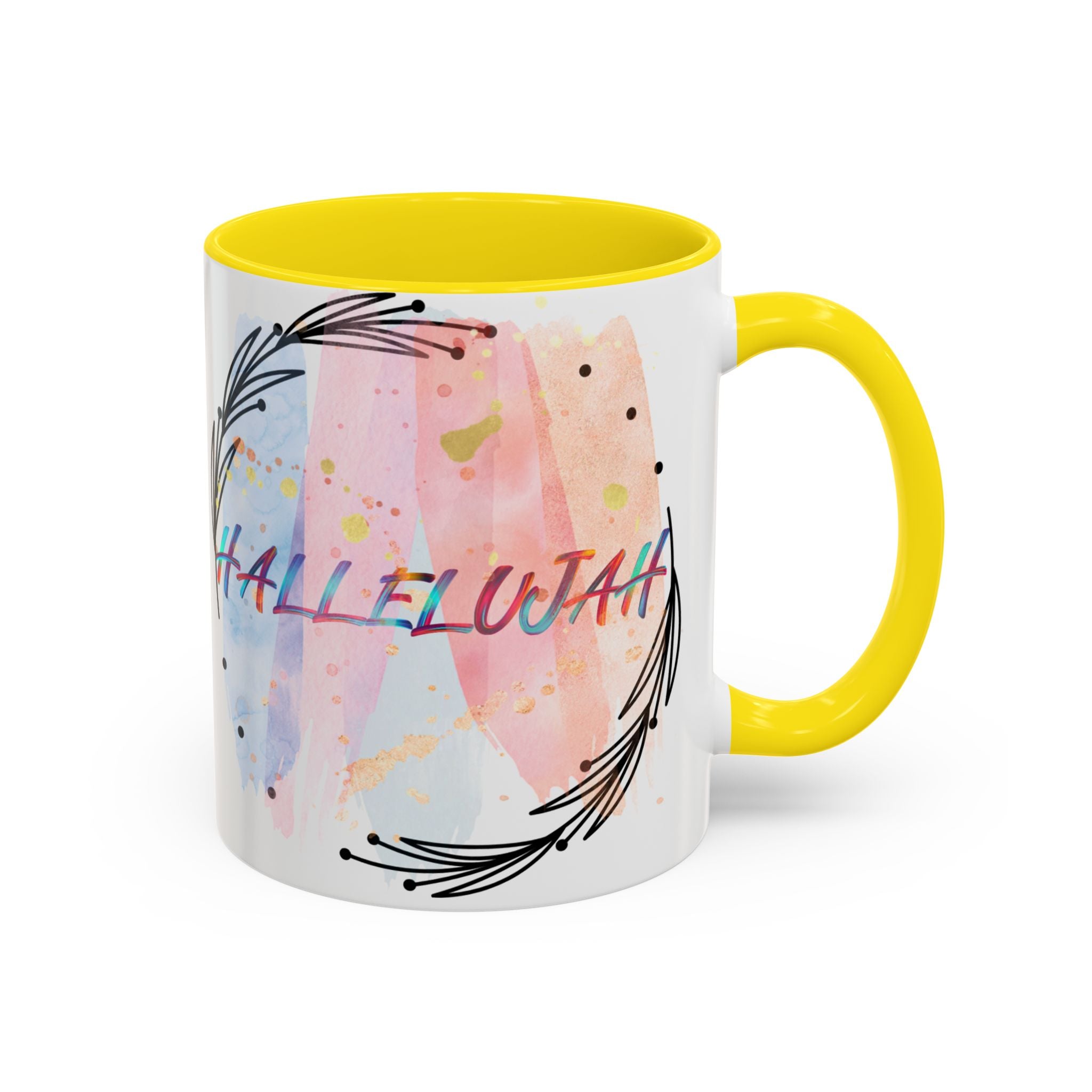 'Hallelujah'  —  Watercolor Accent Coffee Mug (11/15oz)