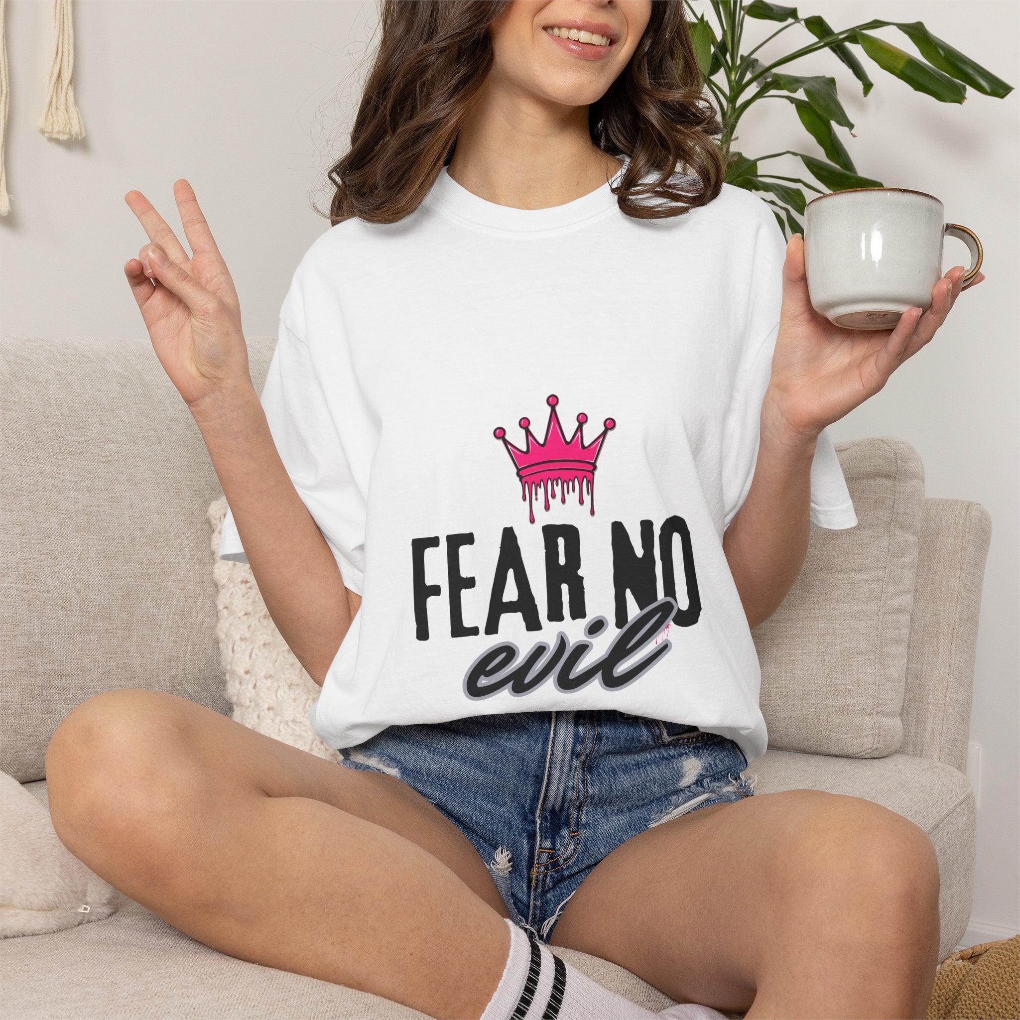 'Fear No Evil' Crown Pink