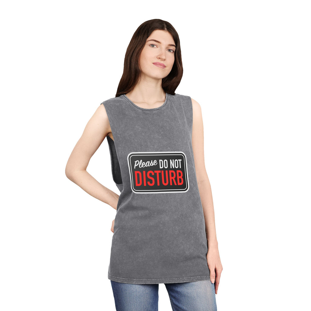 "Please Do Not Disturb: Got Gains & Jesus On My Mind" - Stonewash Tank Top