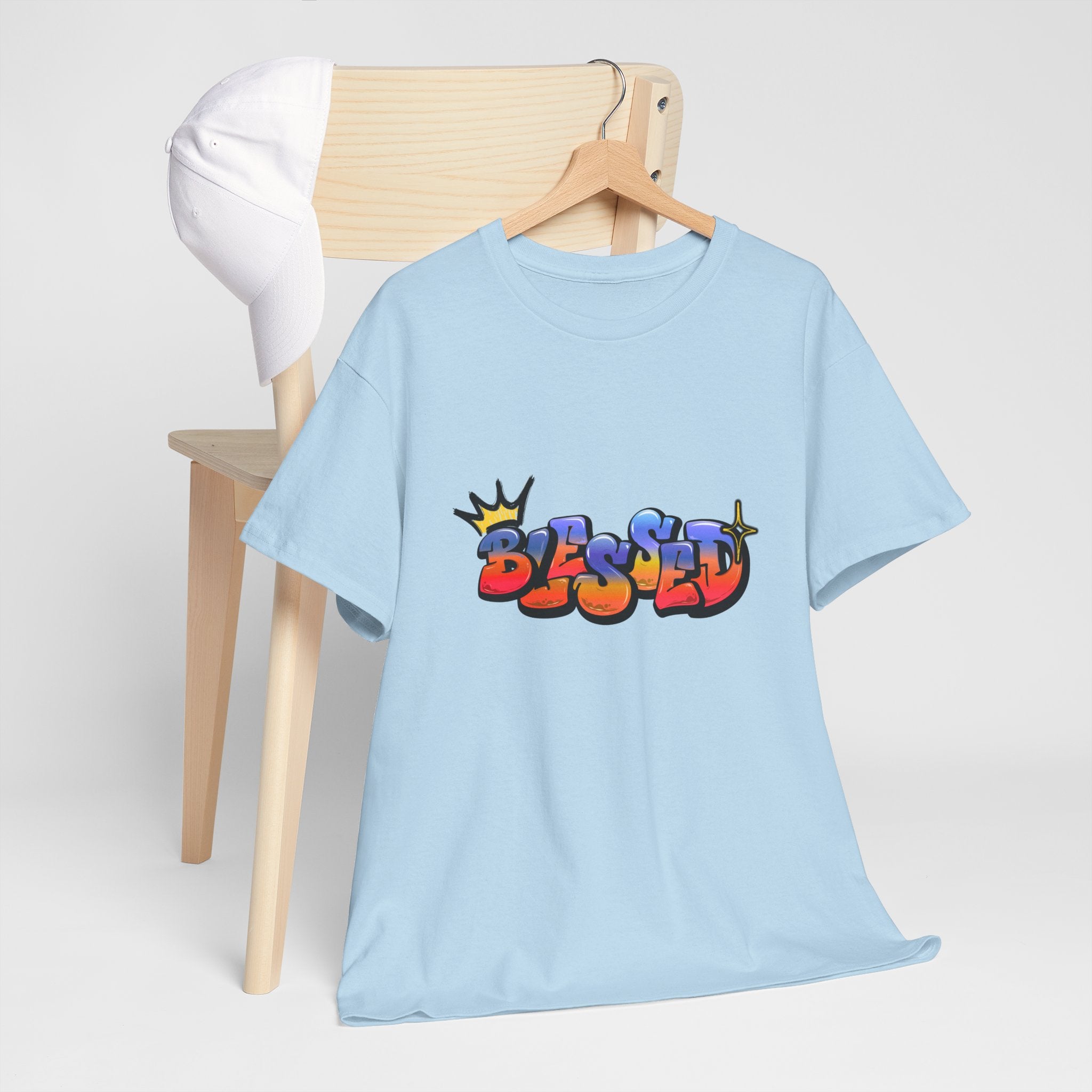 'Blessed' Crown Graffiti Tee