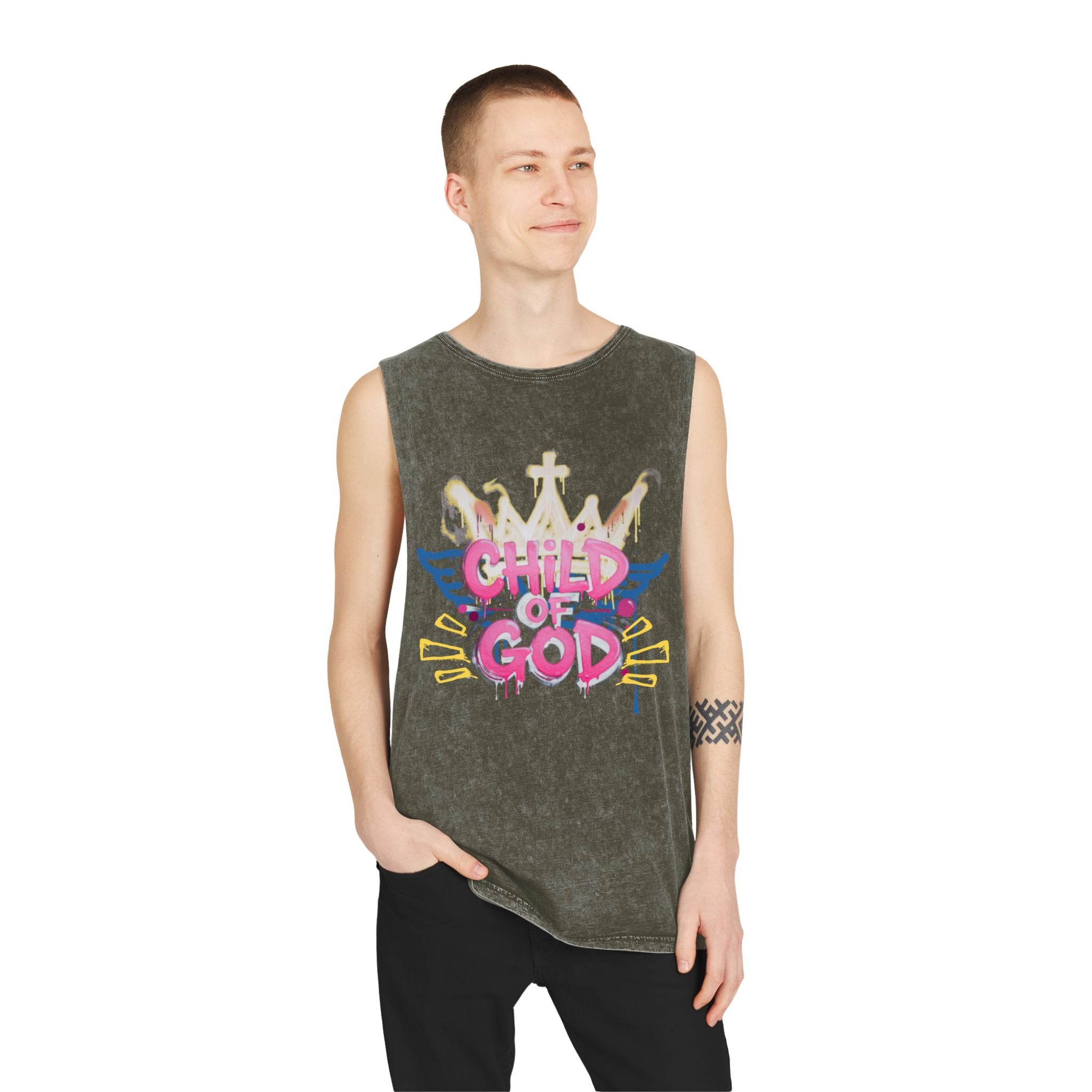 'Child of God' Stonewash Tank Top
