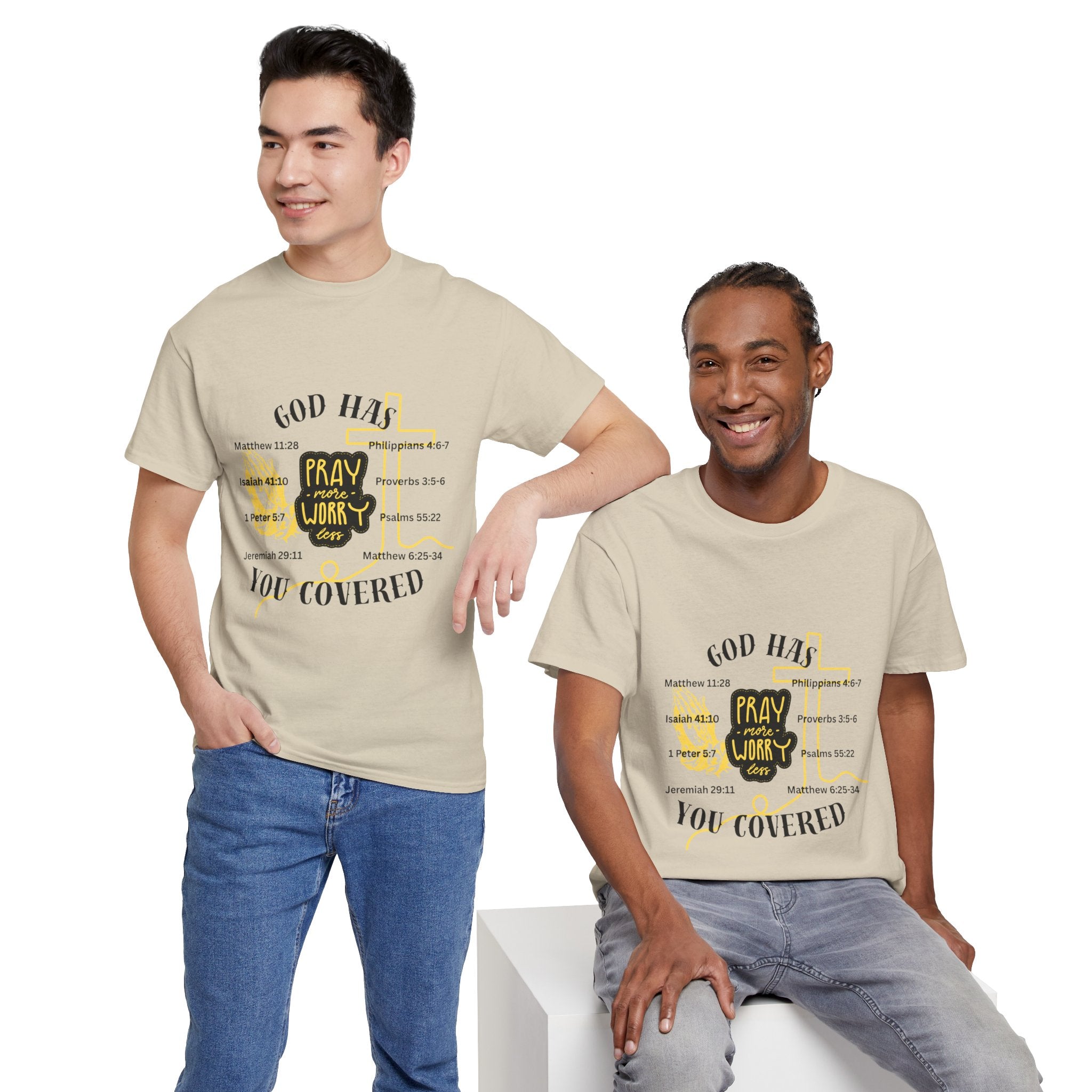 “Pray More, Worry Less” — T-Shirt