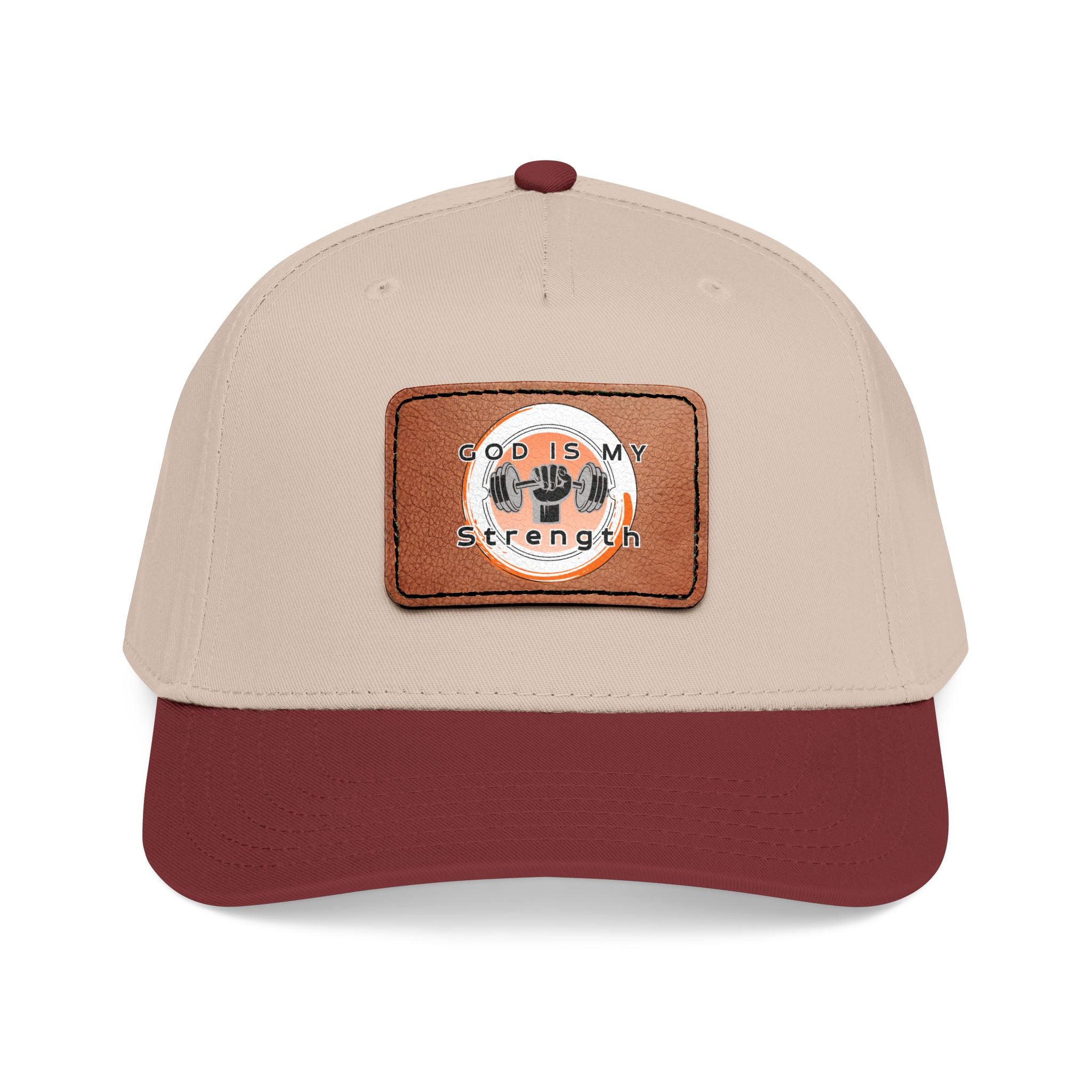 "God Is My Strength" Leather Patch Baseball Cap