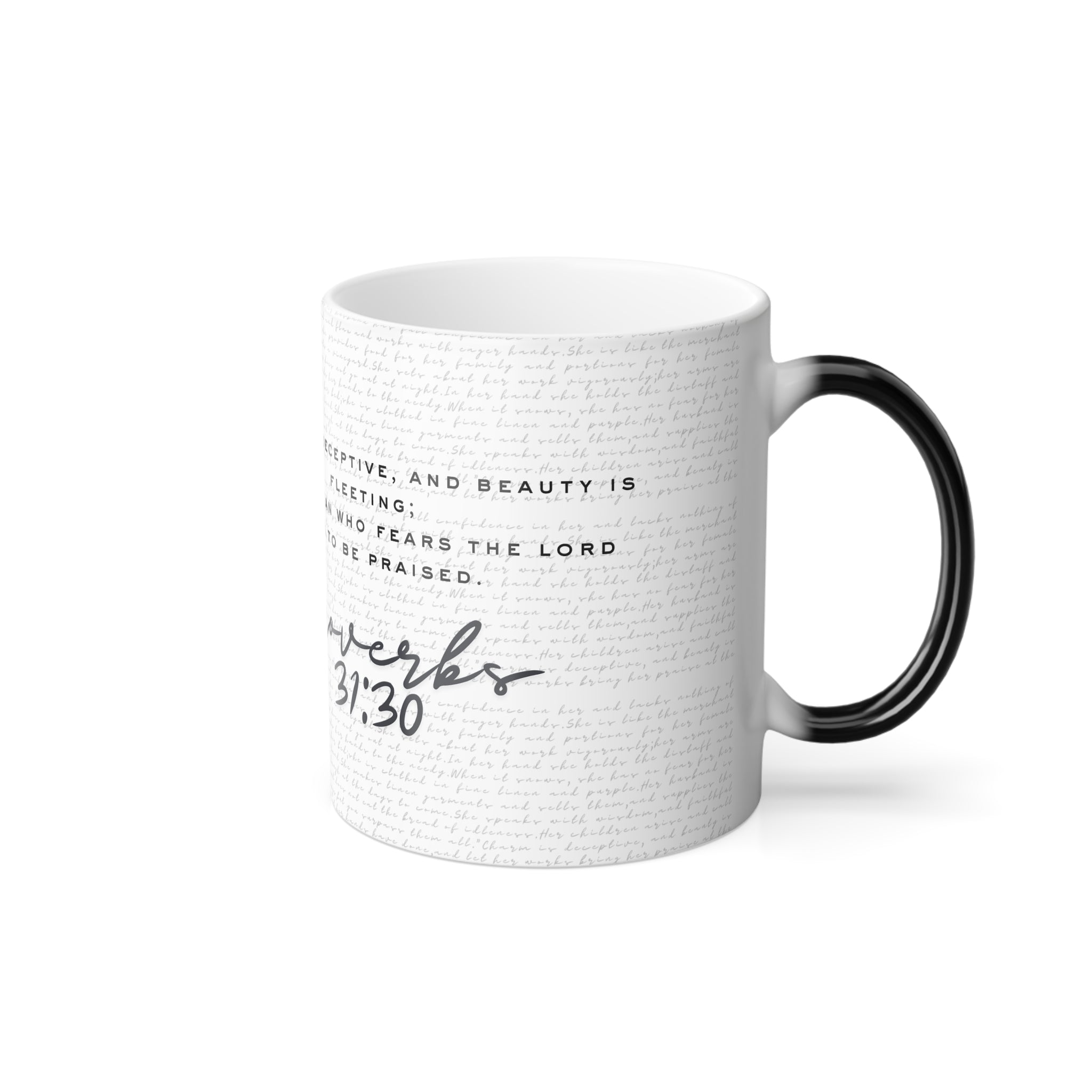 Proverbs 31:30: Gold Heart — Color Morphing Mug (11oz)