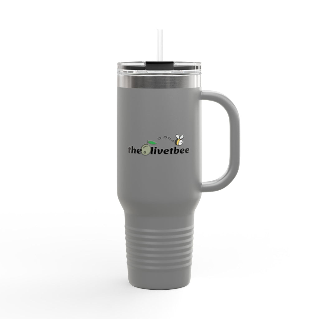 40oz Insulated Travel Mug — "theOlivetbee" Stainless Tumbler with Straw