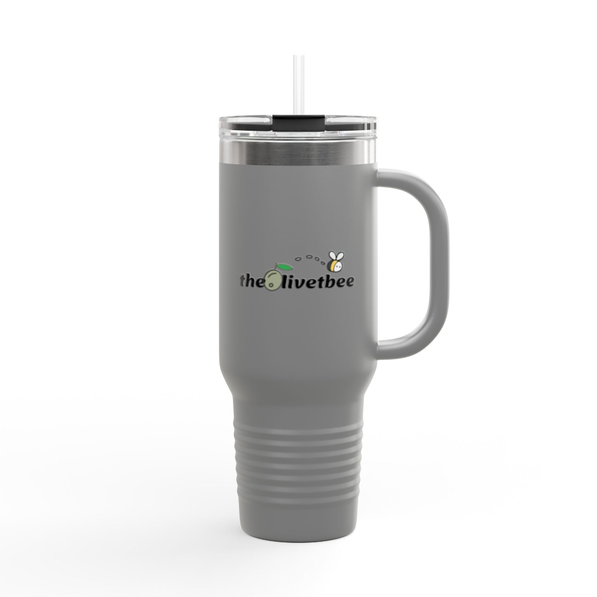 40oz Insulated Travel Mug — "theOlivetbee" Stainless Tumbler with Straw