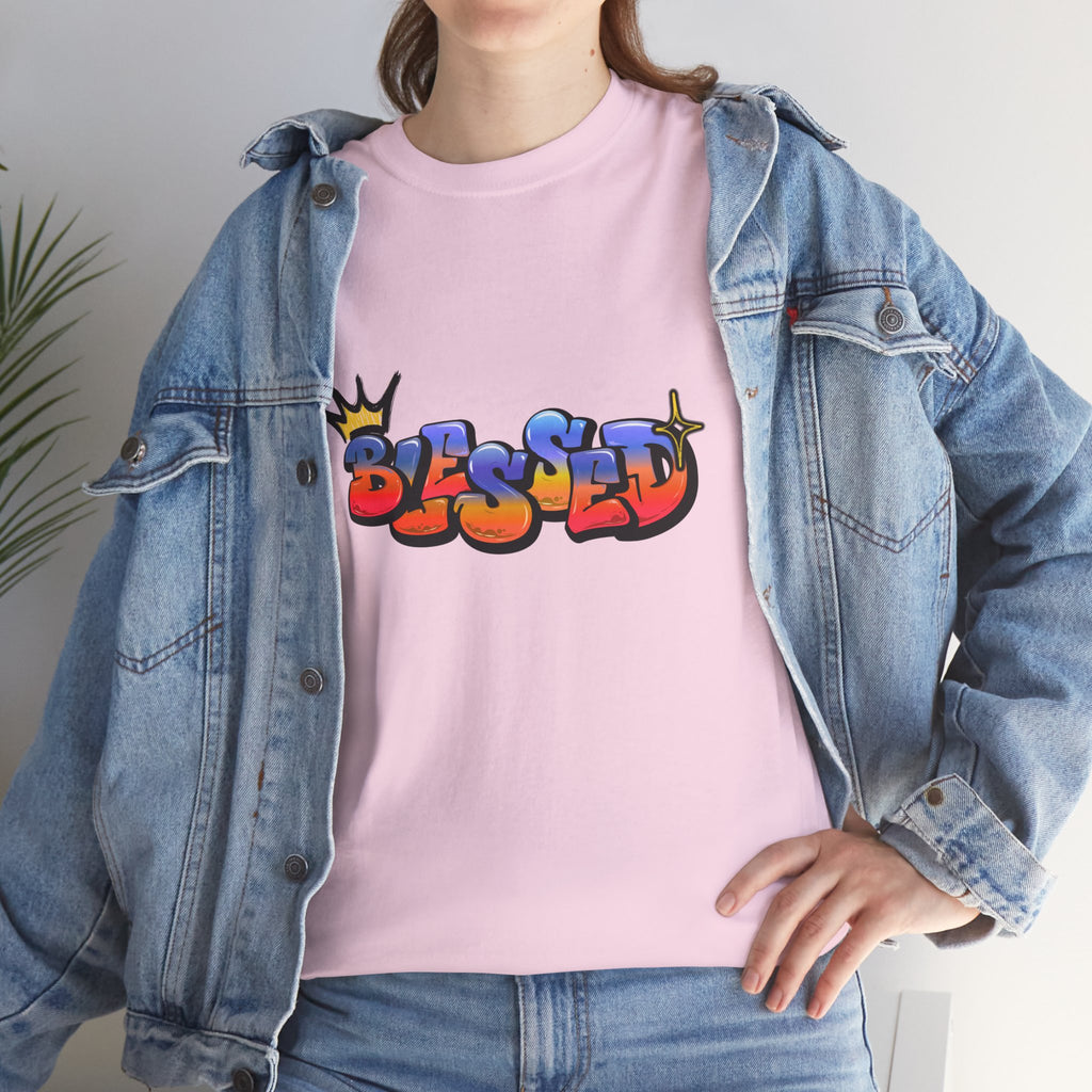 'Blessed' Crown Graffiti Tee
