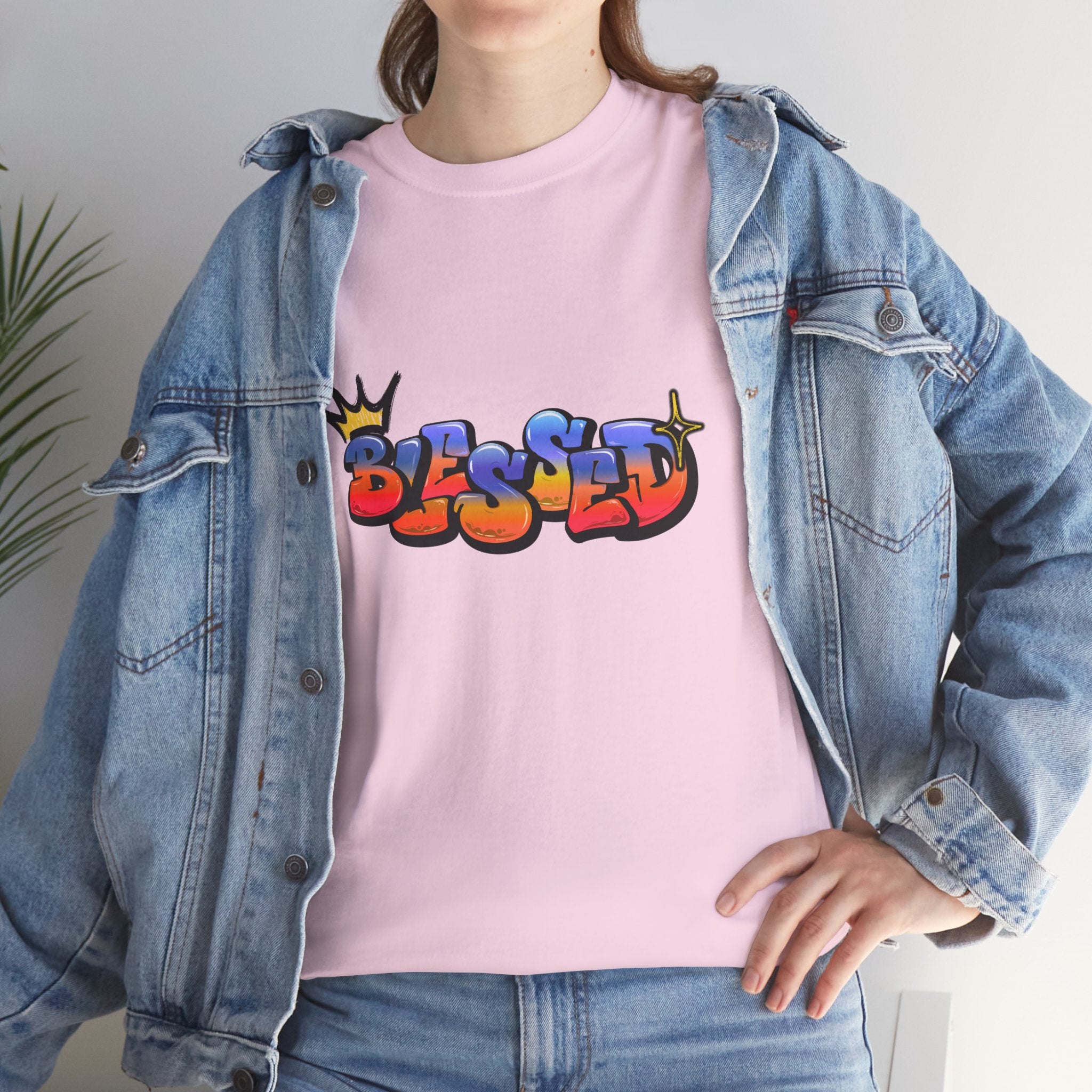 'Blessed' Crown Graffiti Tee