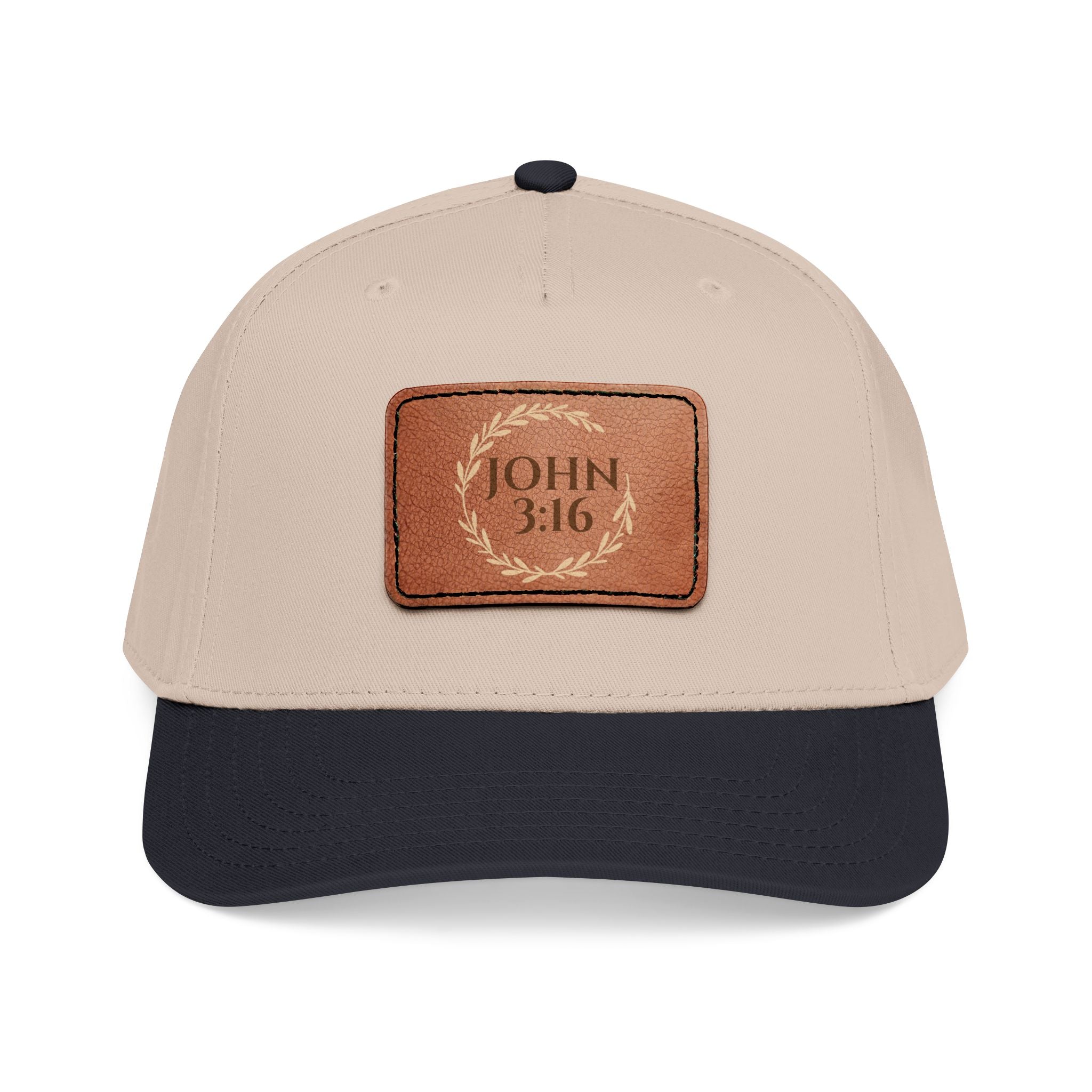 John 3:16 Leather Patch Baseball Cap