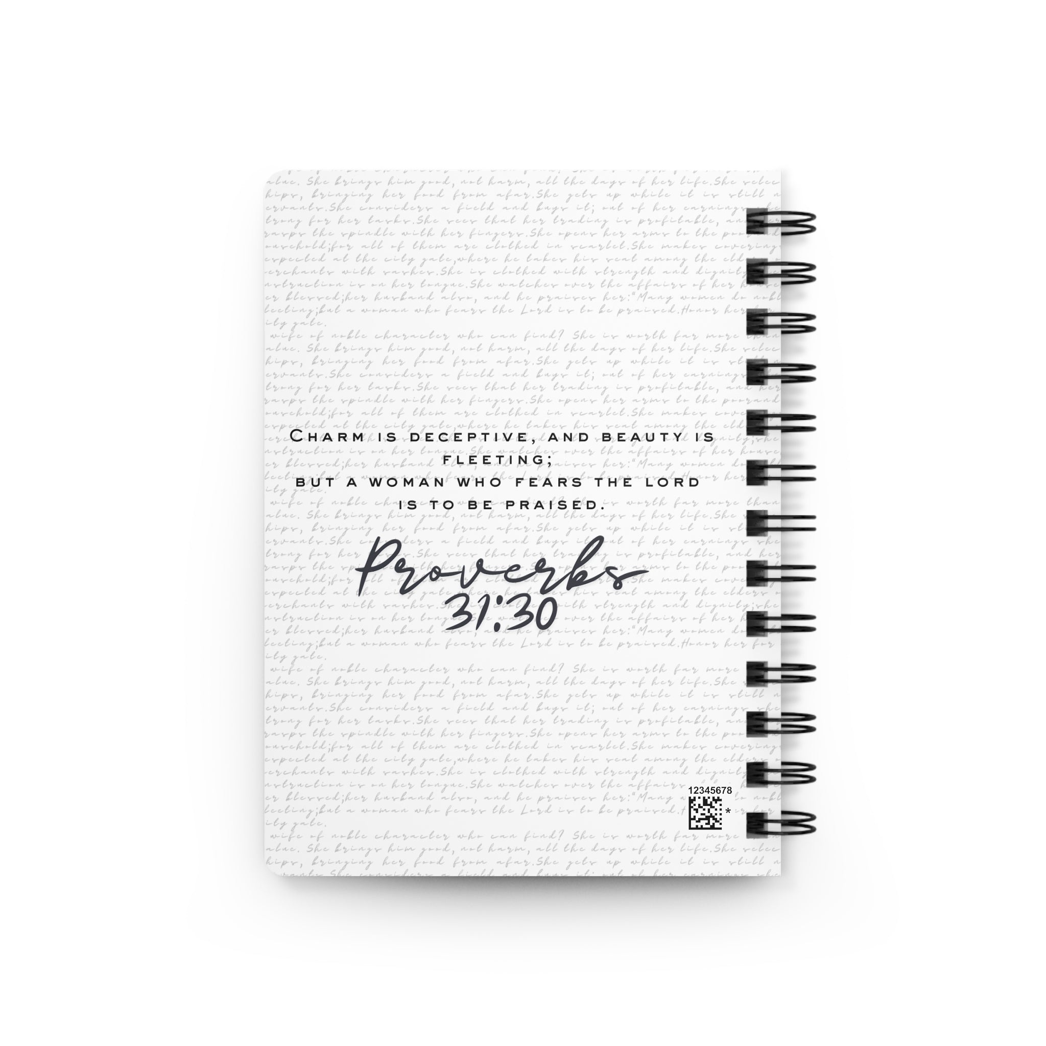 Proverbs 31:30: Gold Headwrap— Spiral Notebook