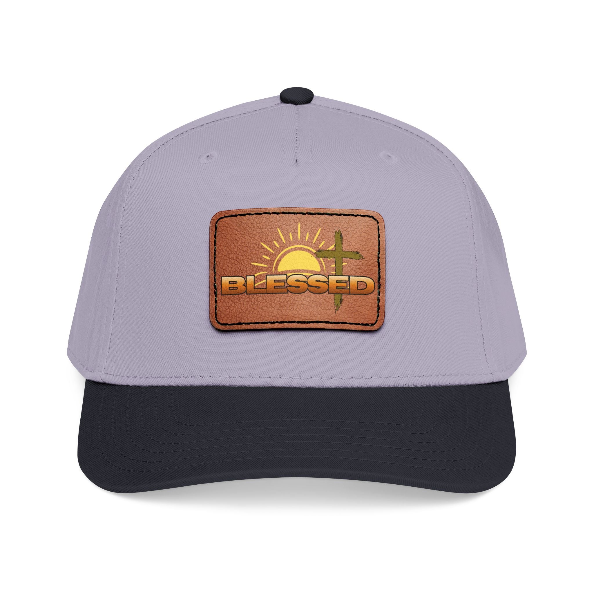 'Blessed' Sunrise Leather Patch Baseball Cap — Sunrise Cross Christian Hat