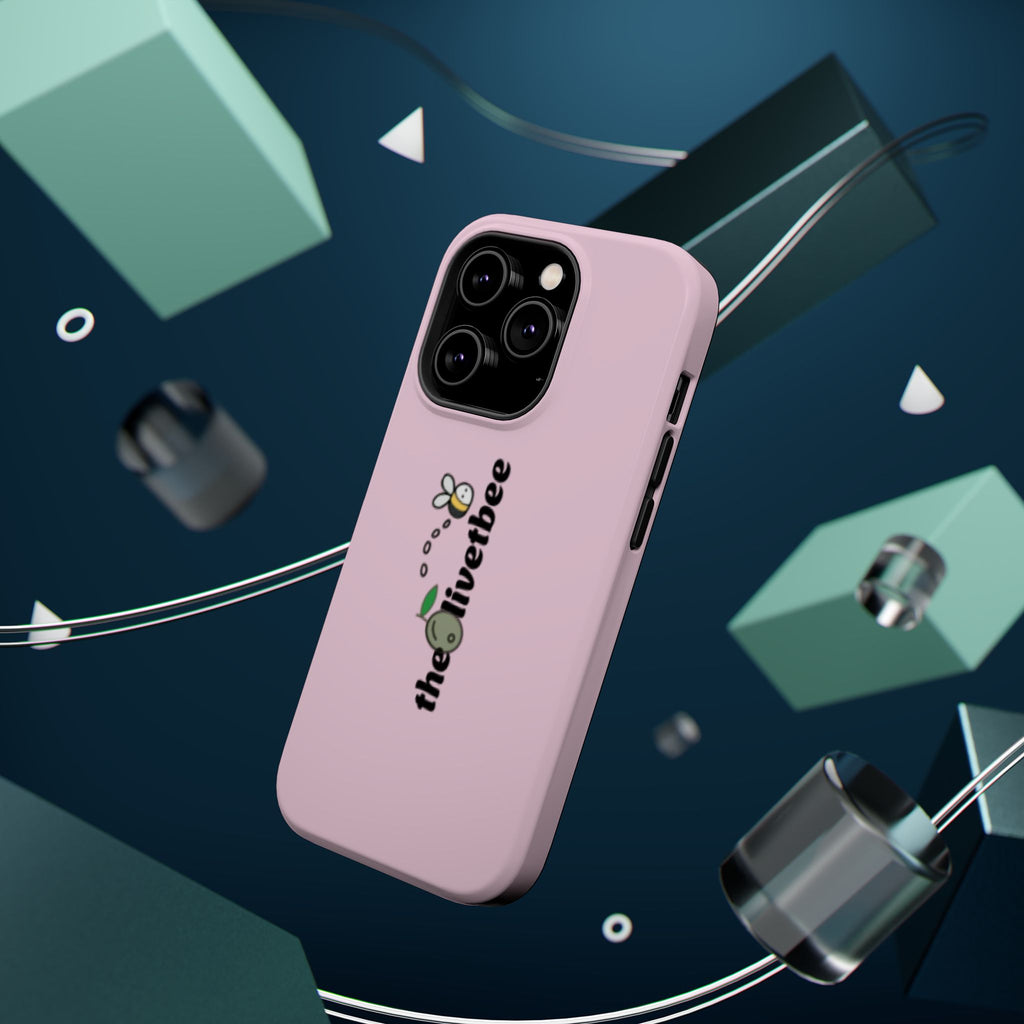Pink Magnetic Impact-Resistant Phone Case — 'theolivetbee' , Shockproof MagSafe-Compatible Protection