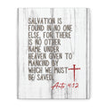 Acts 4:12  — Rustic Wall Canvas