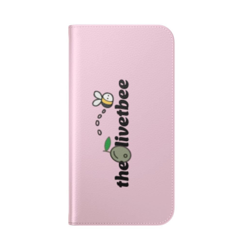 Pink Bee Logo Flip Phone Case — theOlivetbee Wallet Cover