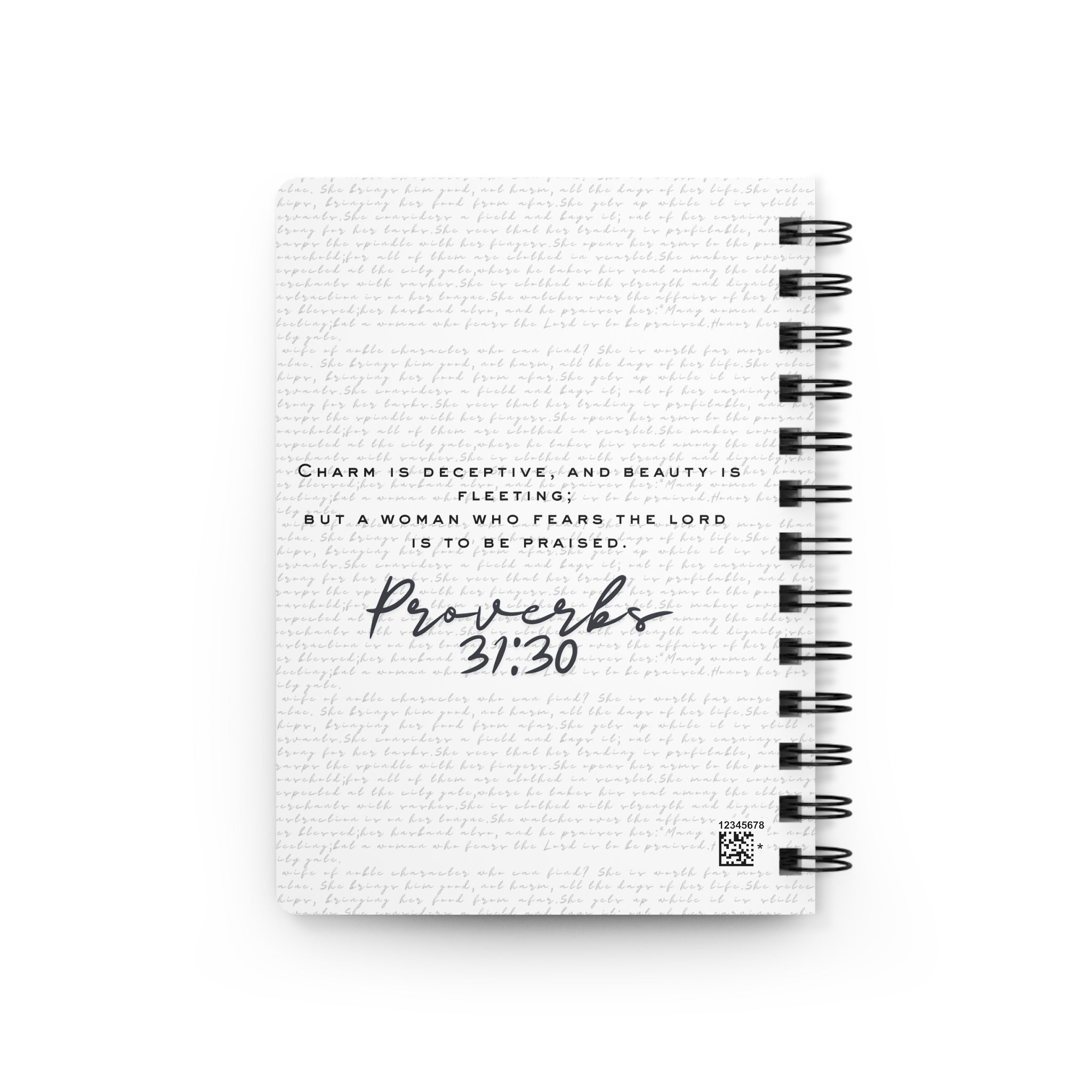 Proverbs 31:30: Gold Scarf— Spiral Notebook