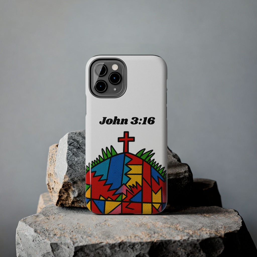John 3:16 Christian Phone Case — Tough Religious Bible Verse Design