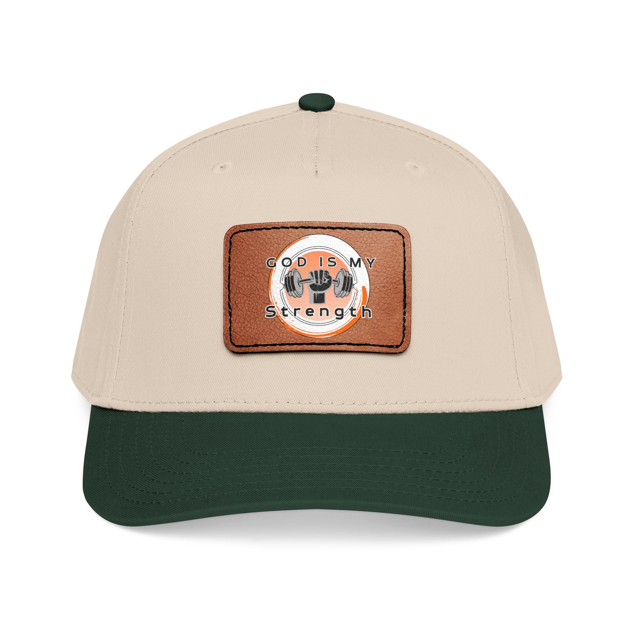 "God Is My Strength" Leather Patch Baseball Cap