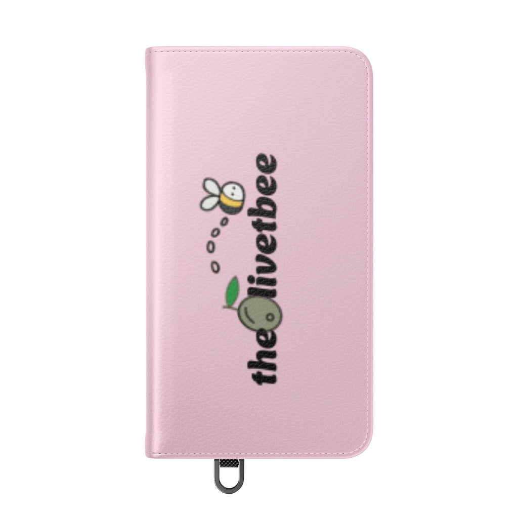 Pink Bee Logo Flip Phone Case — theOlivetbee Wallet Cover