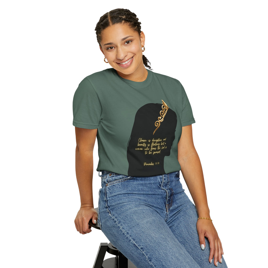 Proverbs 31:30 Gold Crown - T-Shirt