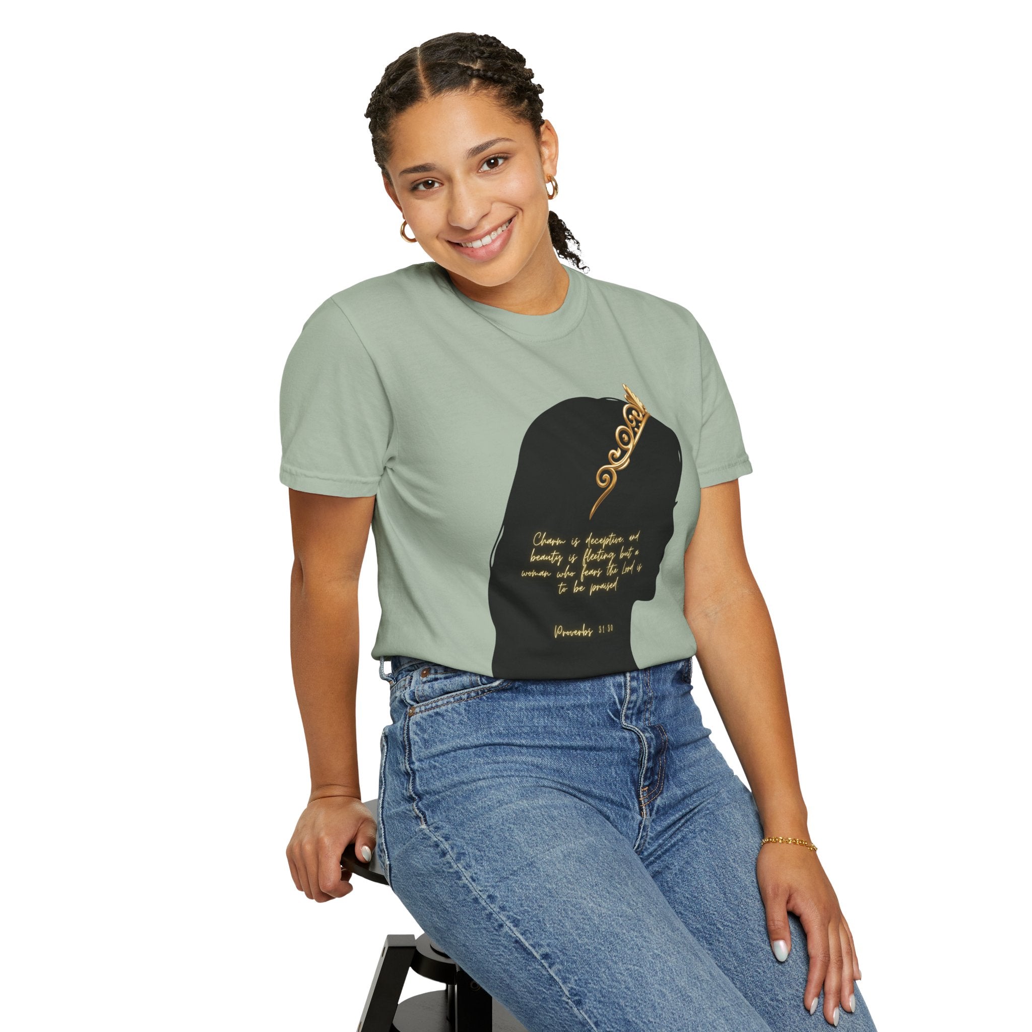 Proverbs 31:30 Gold Crown - T-Shirt