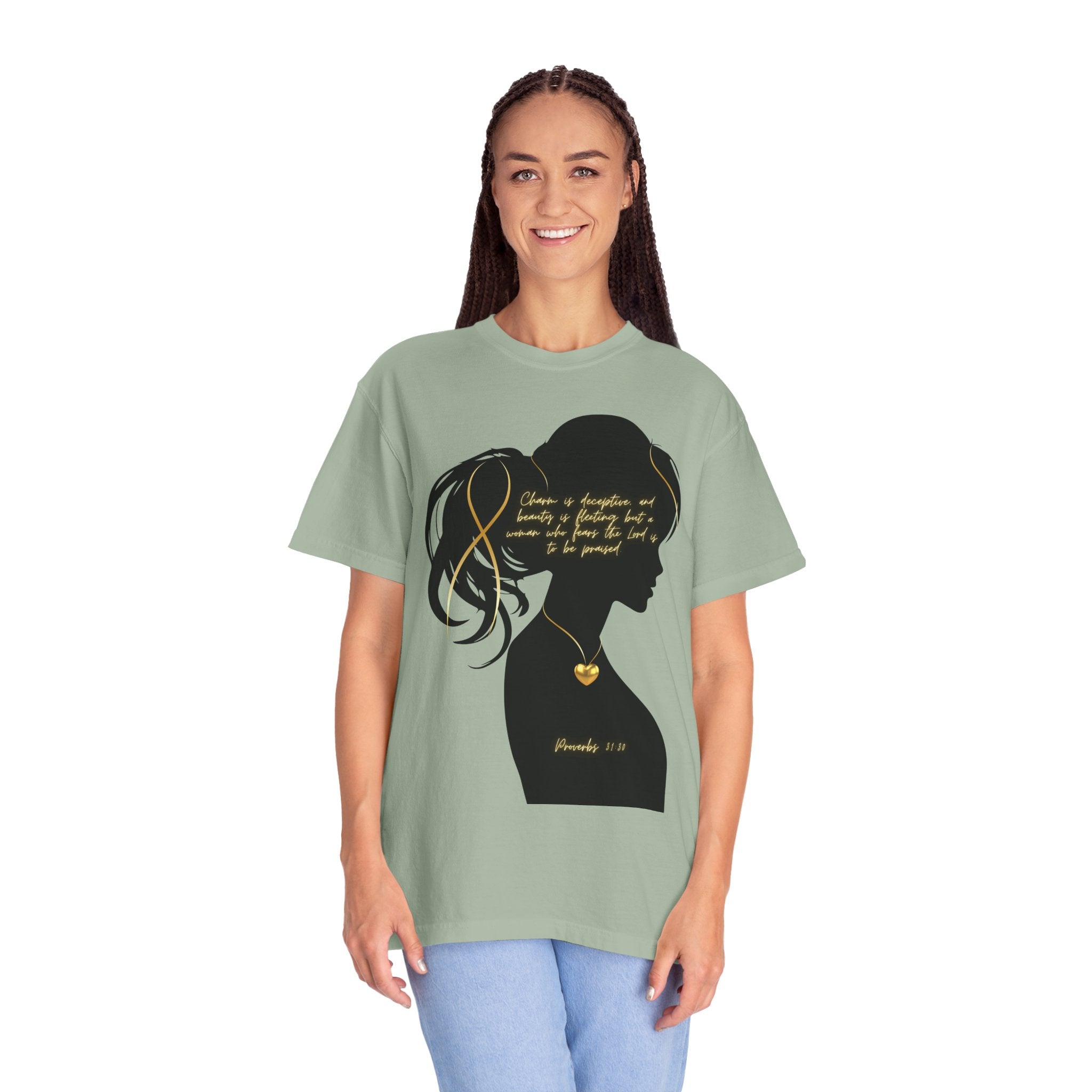 Proverbs 31:30 Gold Heart- T-Shirt